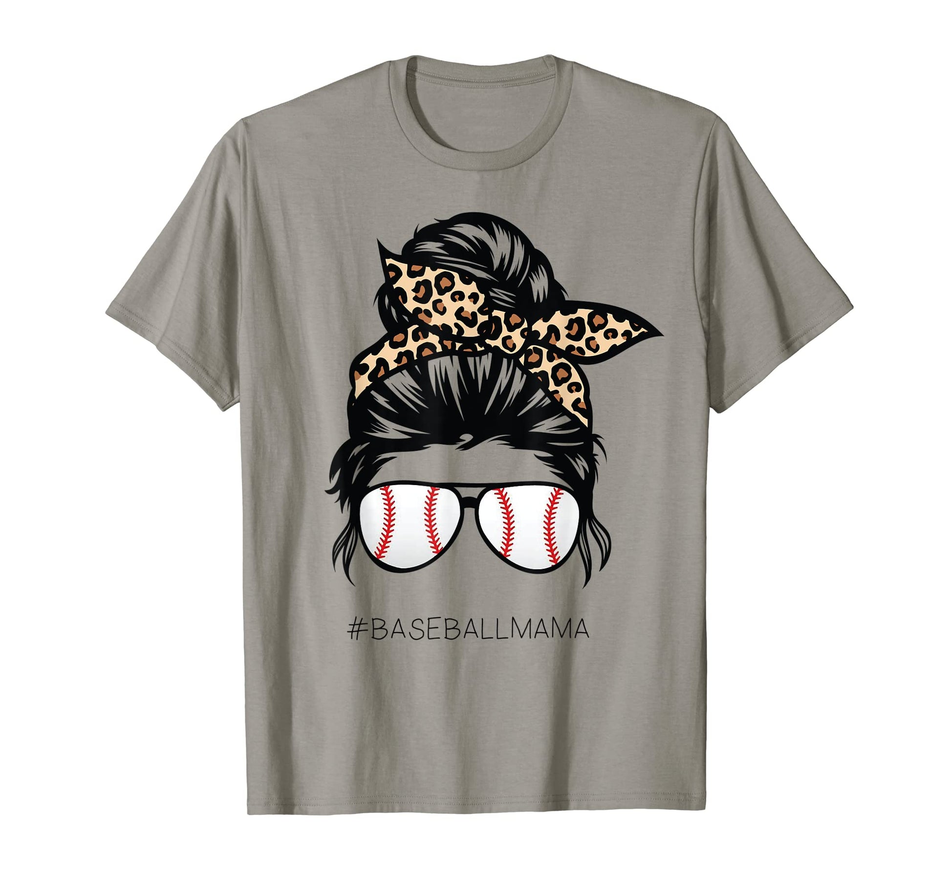 Baseball Mama Leopard Funny Mom T-Shirt - Custom Art Print for Adults - T-Shirt, Sweatshirt, Hoodie