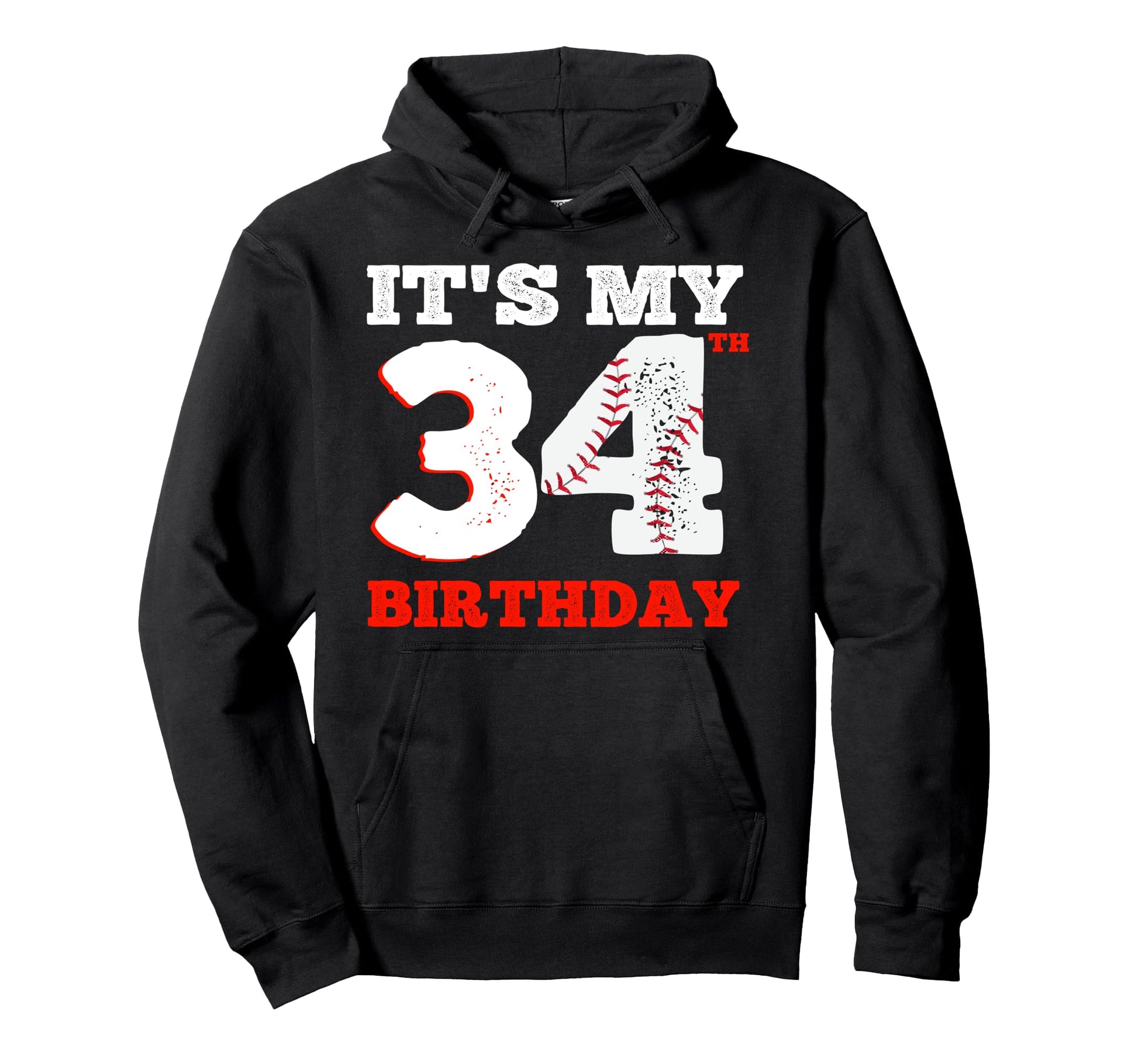 Its My 34Th Birthday Baseball Player 34 Hoodie - Unique Graphic Unisex - T-Shirt, Sweatshirt, Hoodie
