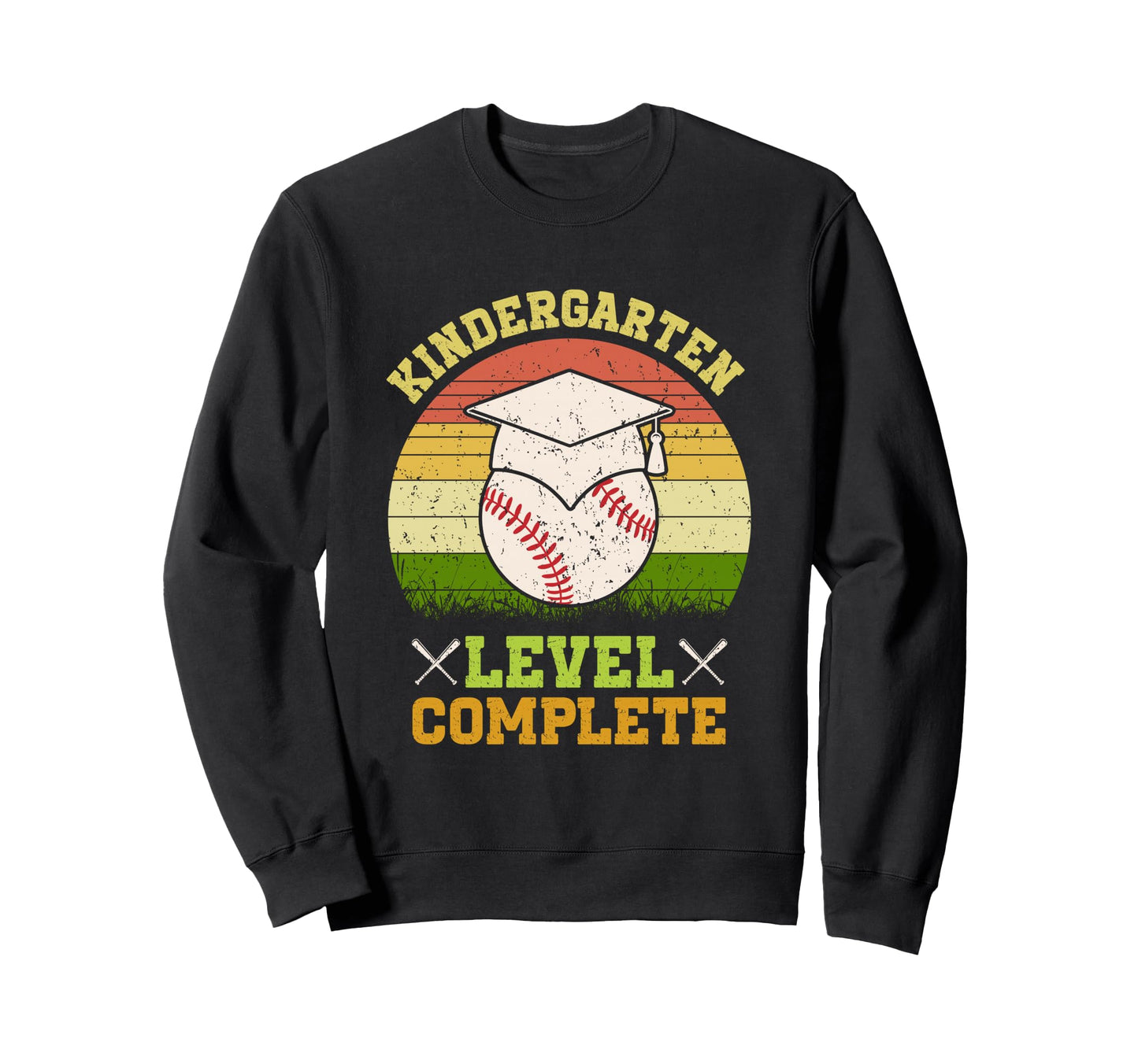 Kindergarten Level Complete Baseball Sweatshirt - Aesthetic Graphic Unisex - T-Shirt, Sweatshirt, Hoodie