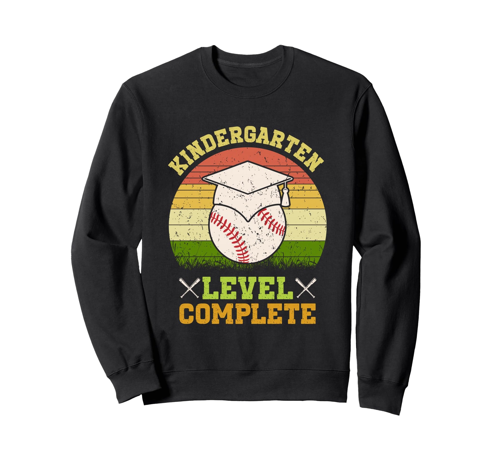 Kindergarten Level Complete Baseball Sweatshirt - Aesthetic Graphic Unisex - T-Shirt, Sweatshirt, Hoodie