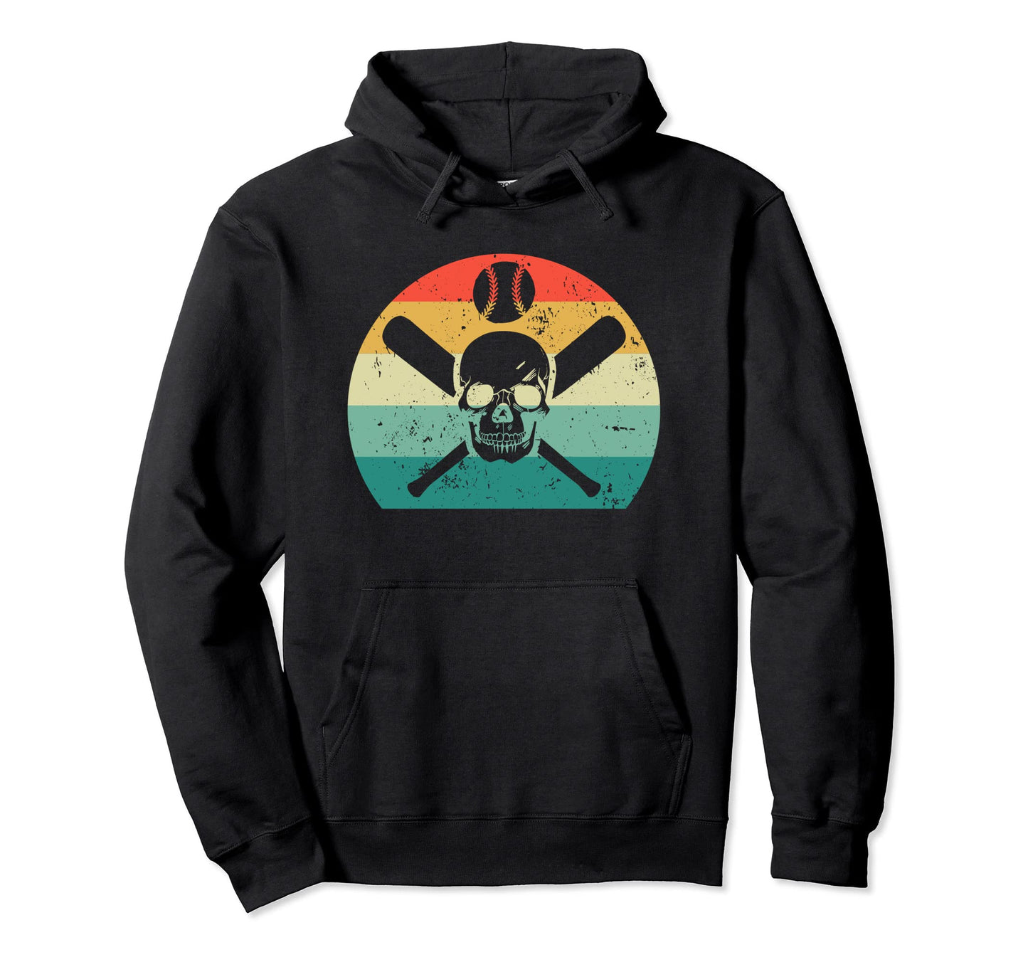 Baseball Skull Sports Player Fan Hoodie - Streetwear Style Men Women - T-Shirt, Sweatshirt, Hoodie