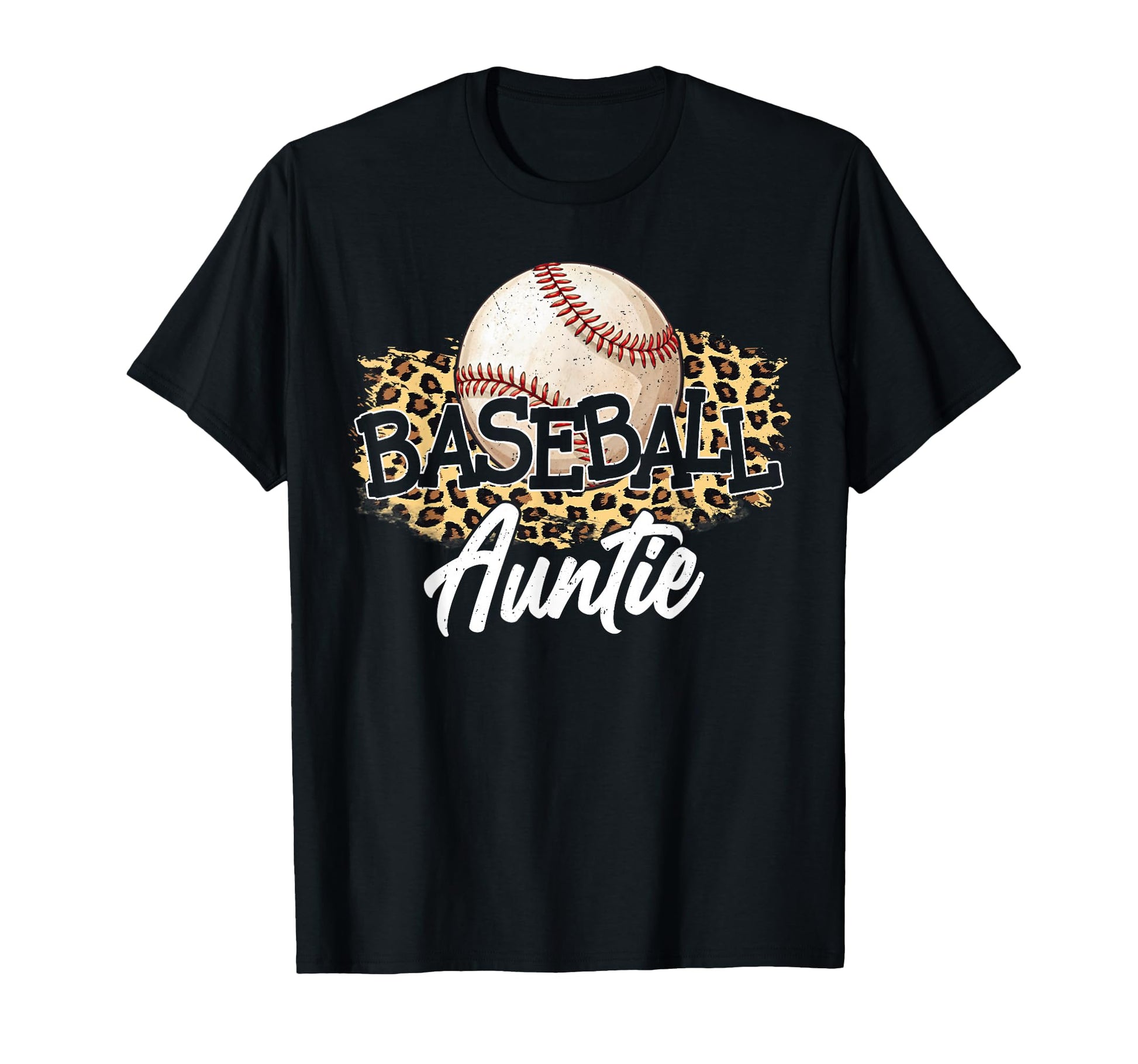 Baseball Auntie Leopard Baseball Lover T-Shirt - Novelty Apparel Unisex - T-Shirt, Sweatshirt, Hoodie