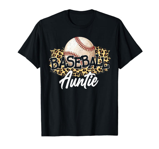 Baseball Auntie Leopard Baseball Lover T-Shirt - Novelty Apparel Unisex - T-Shirt, Sweatshirt, Hoodie