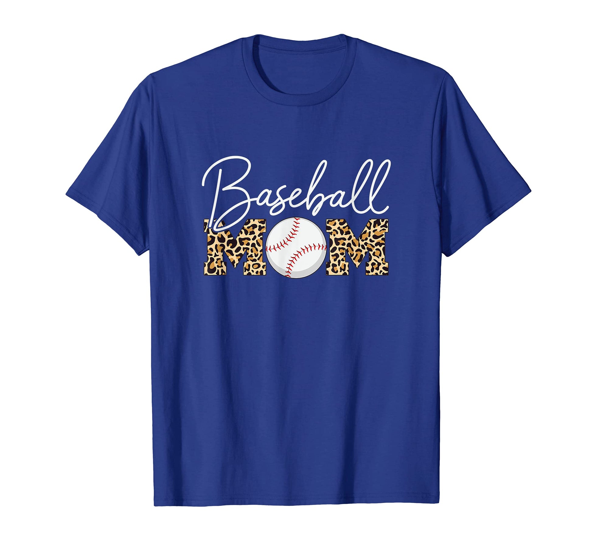 Baseball Mom Leopard Royal Blue T-Shirt - Casual Everyday Wear for Adults - T-Shirt, Sweatshirt, Hoodie
