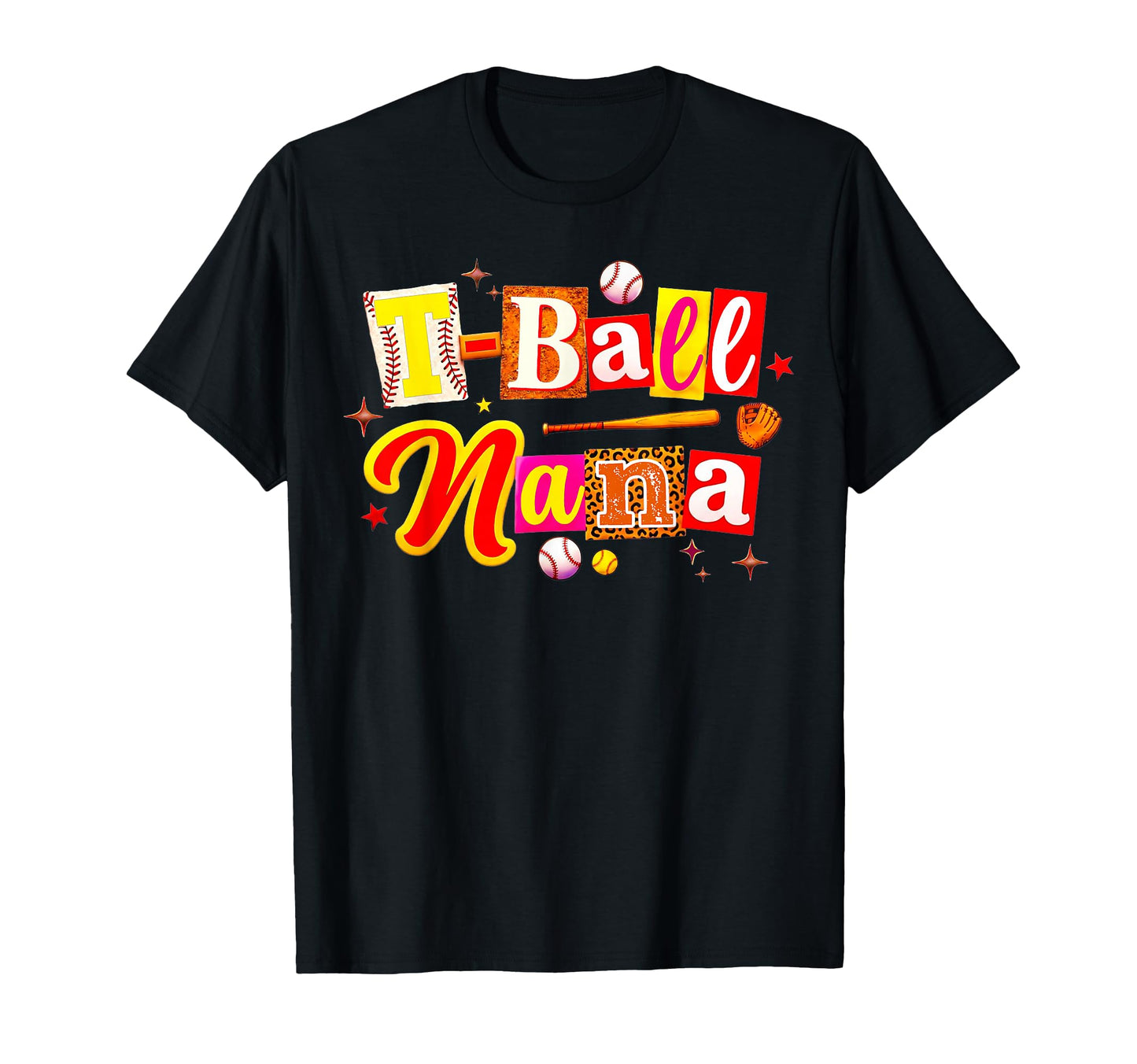 T Ball Nana Baseball Leopard T-Shirt - Casual Everyday Wear for Adults - T-Shirt, Sweatshirt, Hoodie