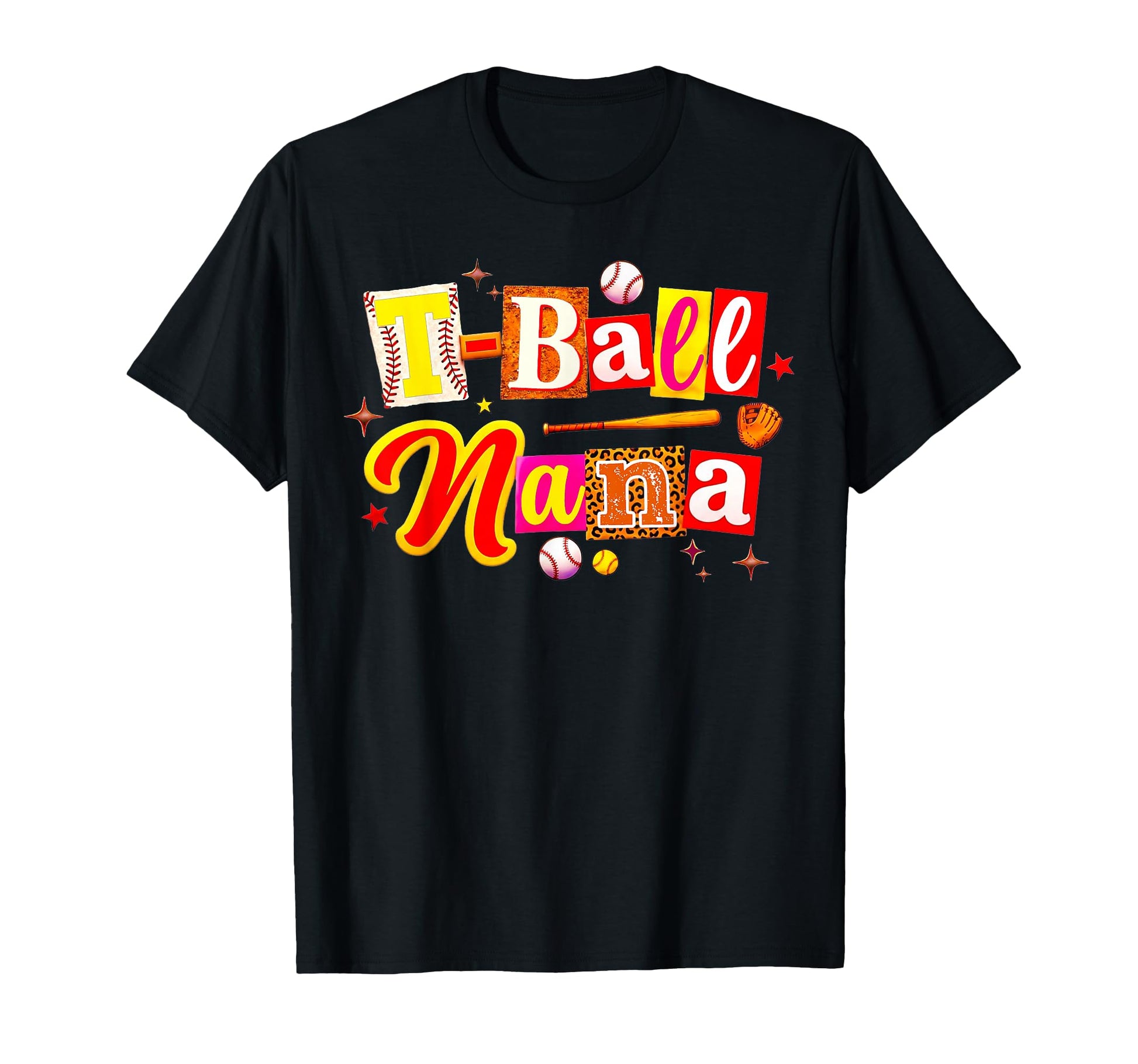 T Ball Nana Baseball Leopard T-Shirt - Casual Everyday Wear for Adults - T-Shirt, Sweatshirt, Hoodie