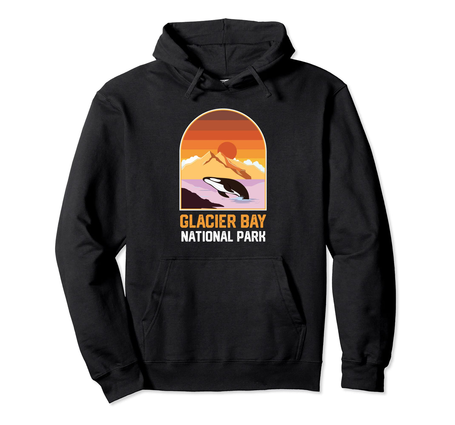 Glacier Bay National Park Sunset Hoodie - Minimalist Print Men Women - T-Shirt, Sweatshirt, Hoodie
