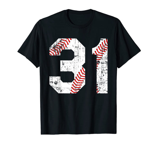 Baseball 31 Jersey Number T-Shirt - Trendy Graphic for Adults - T-Shirt, Sweatshirt, Hoodie