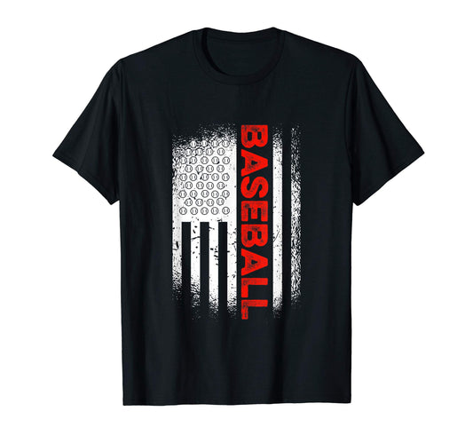 Baseball American Flag Baseball Lover T-Shirt - Aesthetic Graphic Men Women - T-Shirt, Sweatshirt, Hoodie