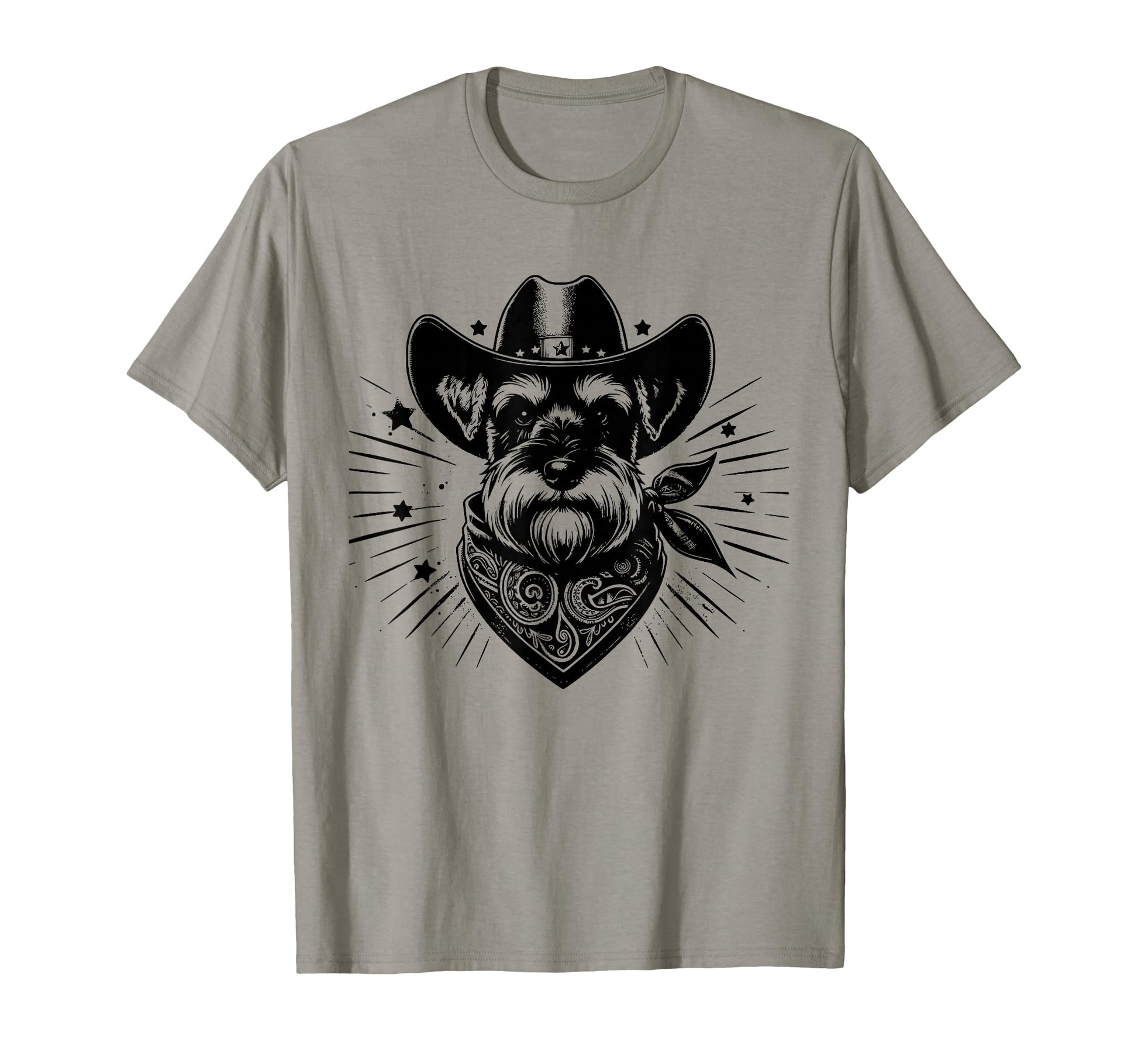 Western Miniature Schnauzer Cowboy Hat T-Shirt - Graphic Print Men Women - T-Shirt, Sweatshirt, Hoodie