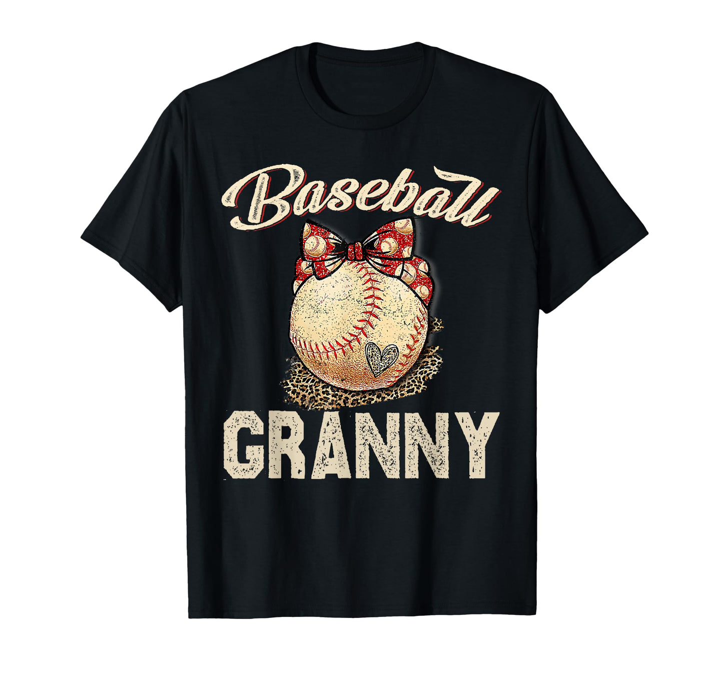 Softball Baseball Granny Leopard T-Shirt - Unique Graphic Men Women - T-Shirt, Sweatshirt, Hoodie