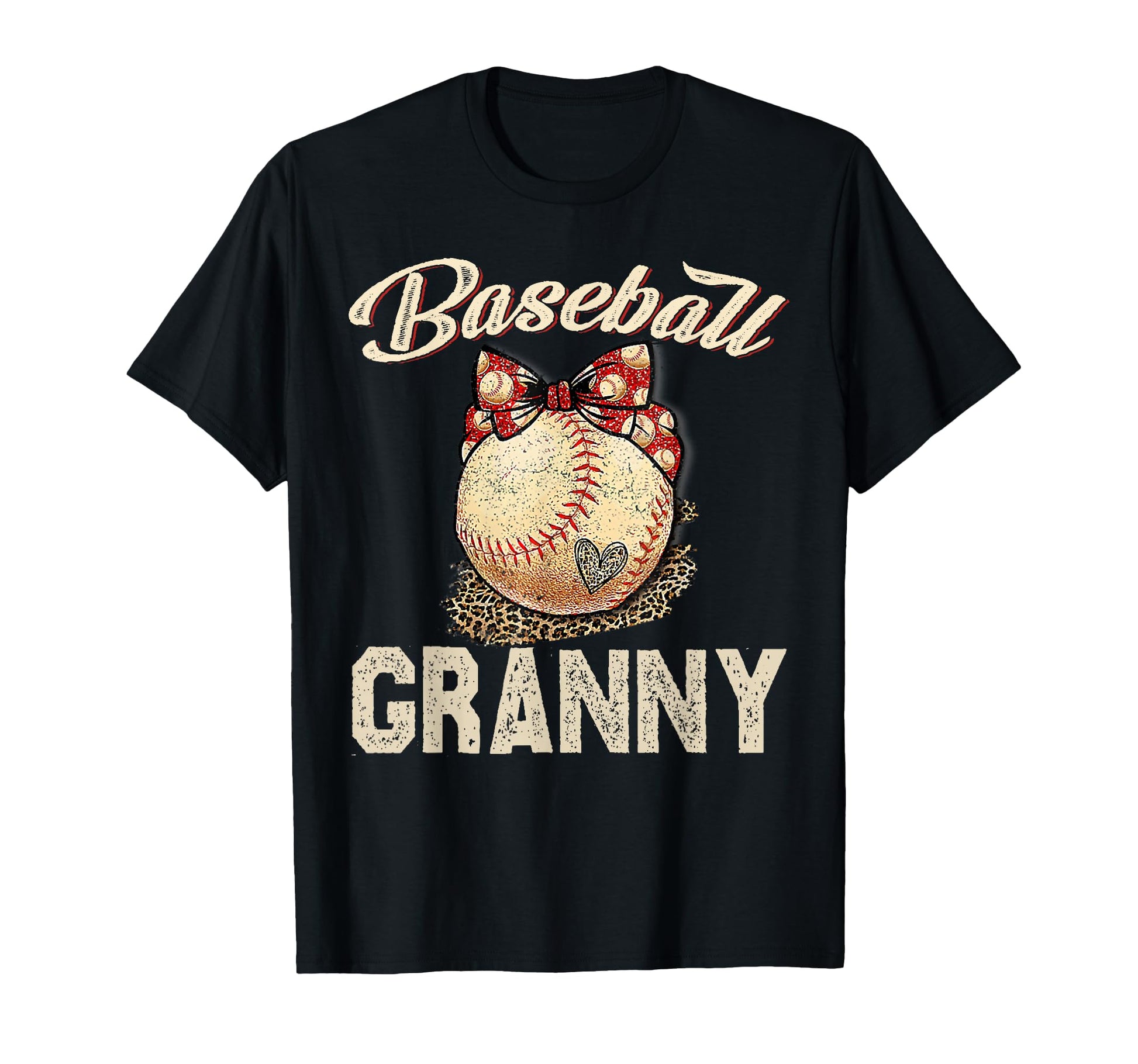 Softball Baseball Granny Leopard T-Shirt - Unique Graphic Men Women - T-Shirt, Sweatshirt, Hoodie
