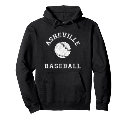 Asheville Baseball Distressed Hoodie - Unique Graphic for Adults - T-Shirt, Sweatshirt, Hoodie
