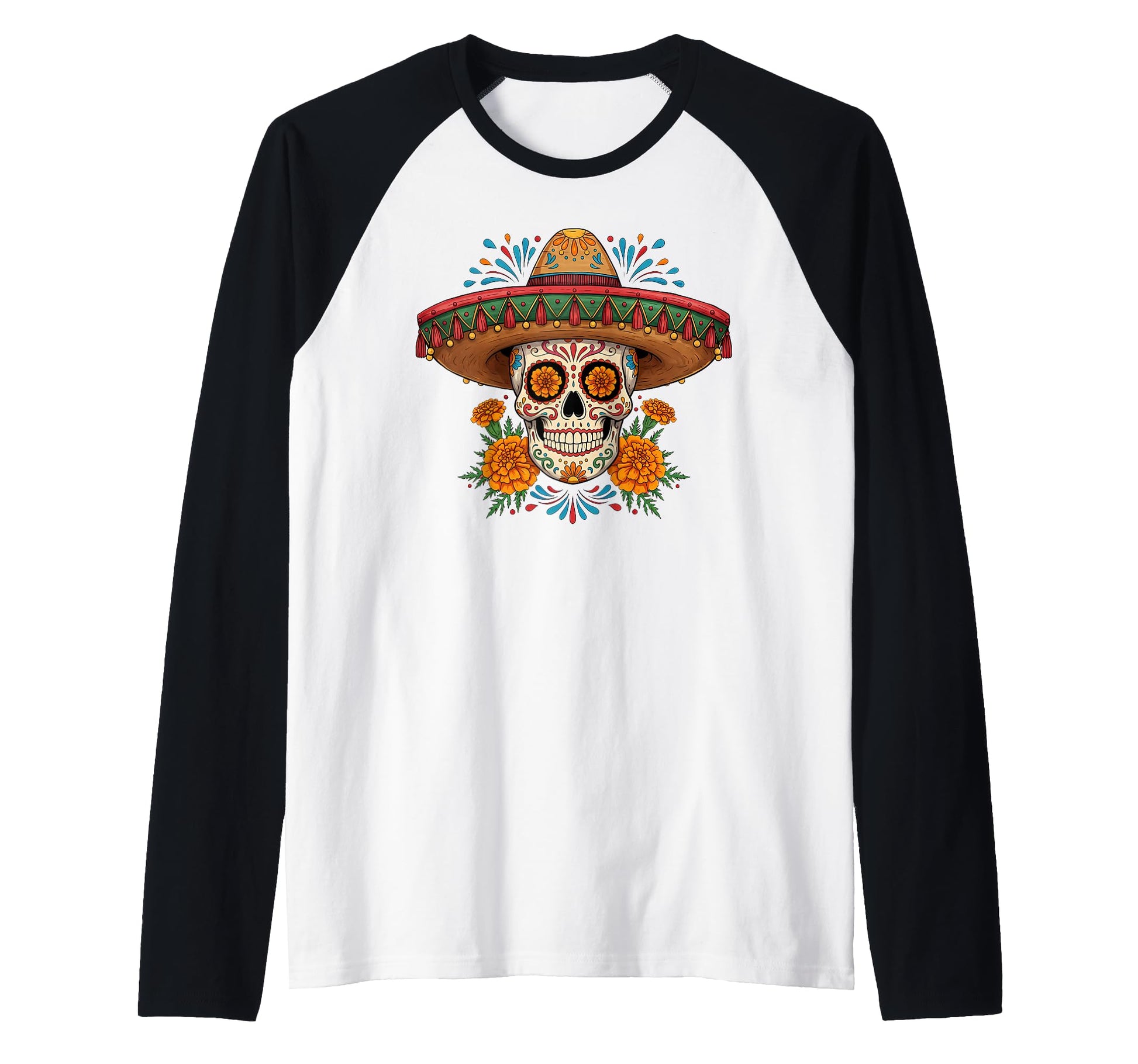Skull Sombrero Skeleton Mexican T-Shirt - Casual Everyday Wear Men Women - T-Shirt, Sweatshirt, Hoodie