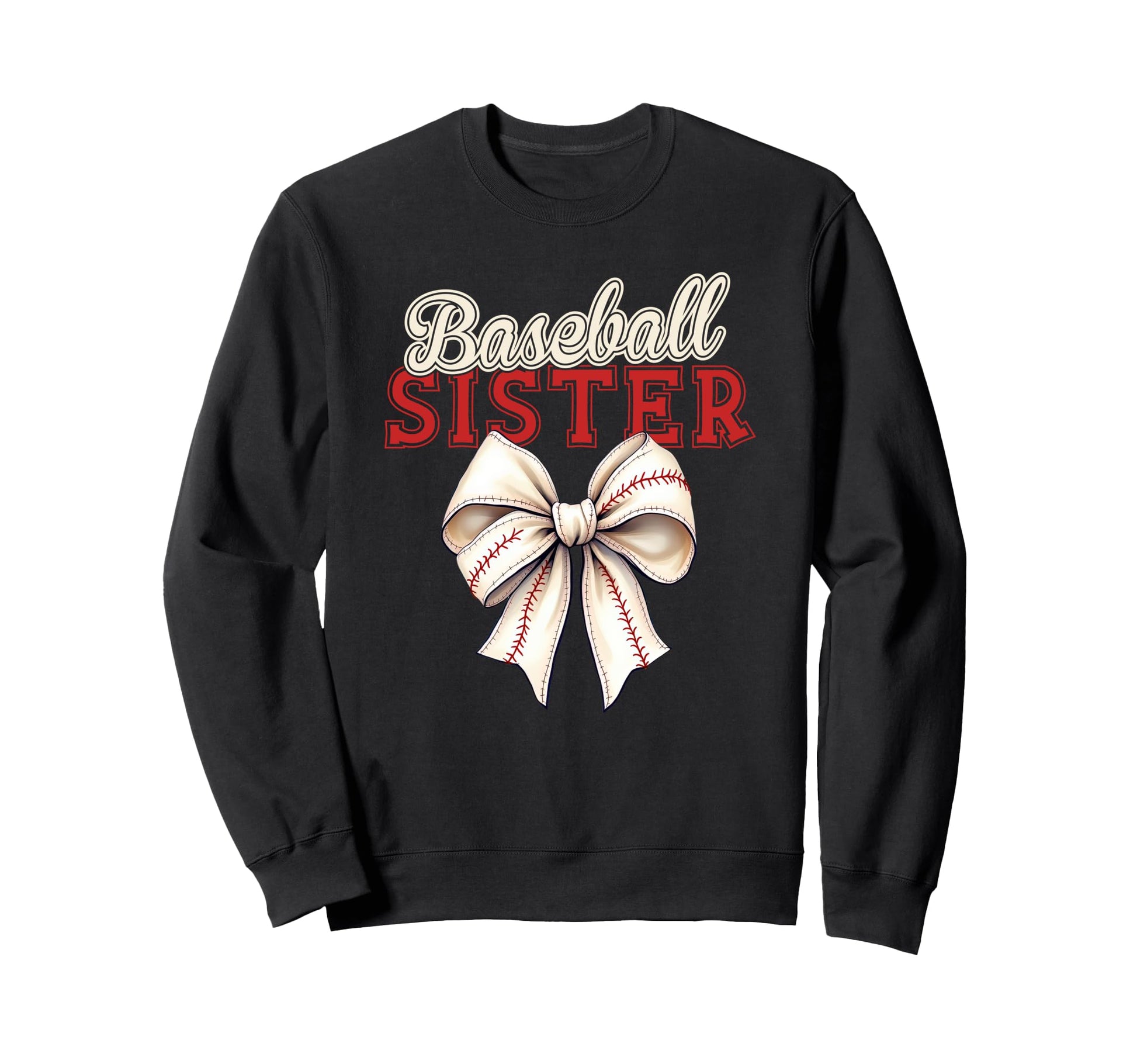 Baseball Sister Coquette Bow Sweatshirt - Novelty Apparel for Adults - T-Shirt, Sweatshirt, Hoodie