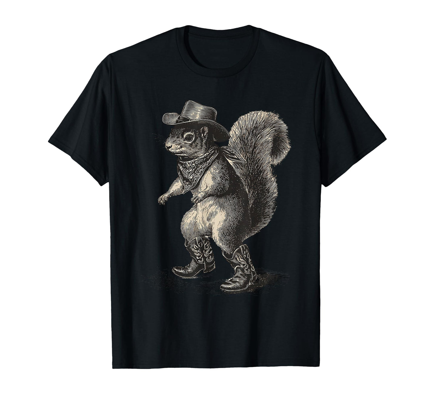 Country Cowboy Squirrel Rodeo Cowgirl T-Shirt - Novelty Apparel for Adults - T-Shirt, Sweatshirt, Hoodie