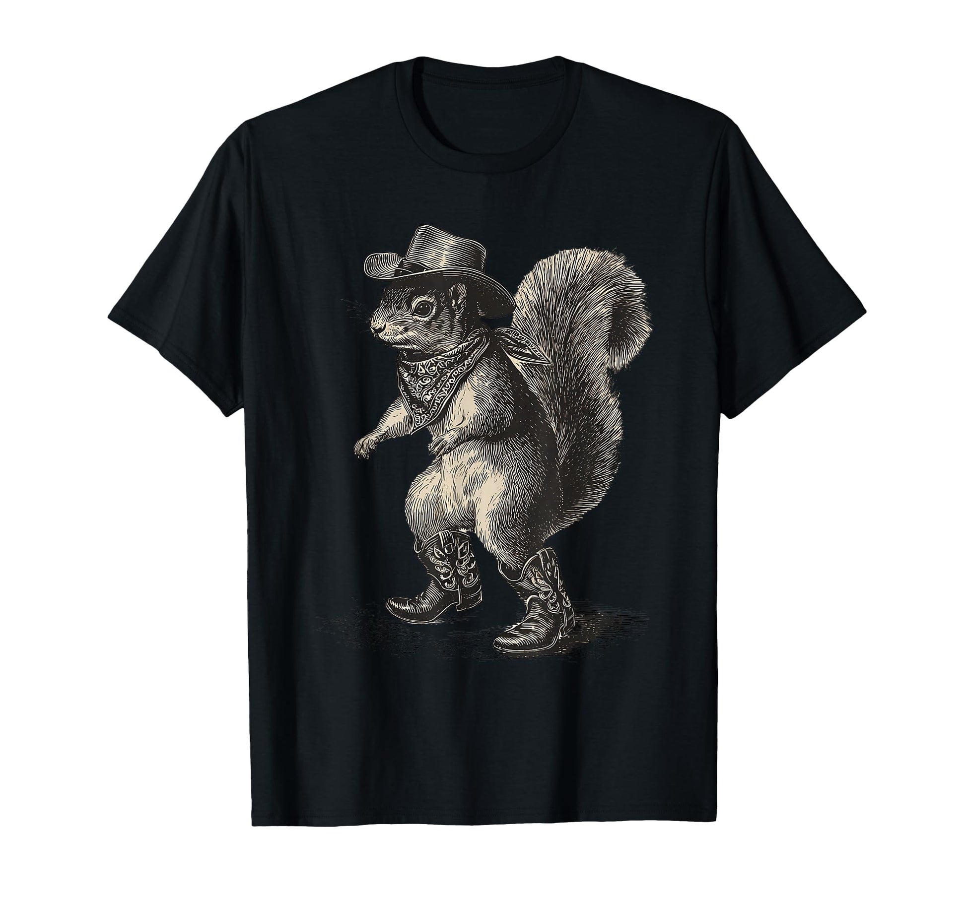 Country Cowboy Squirrel Rodeo Cowgirl T-Shirt - Novelty Apparel for Adults - T-Shirt, Sweatshirt, Hoodie