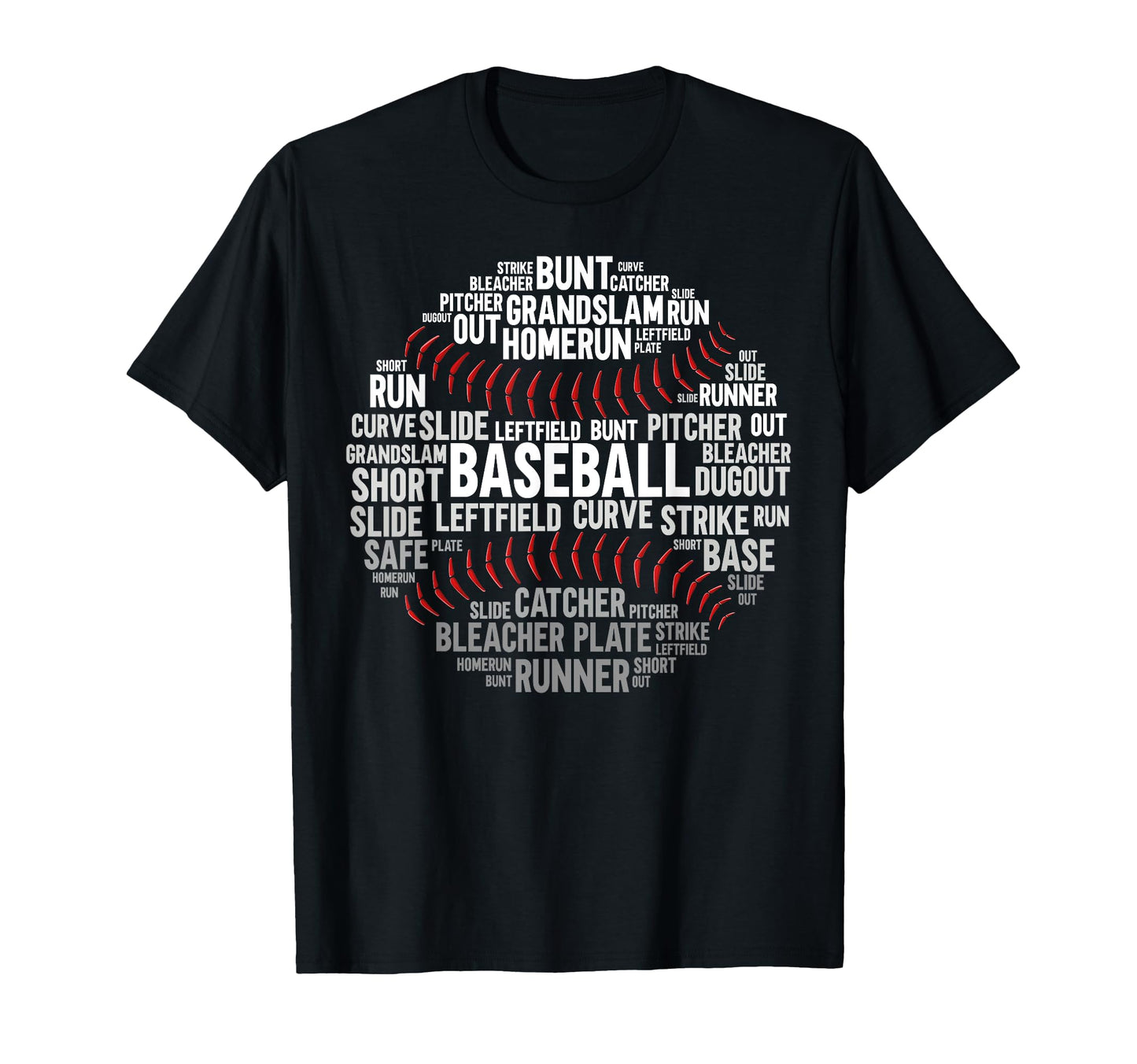 Baseball Fan Word Cloud Baseball T-Shirt - Unique Graphic Men Women - T-Shirt, Sweatshirt, Hoodie