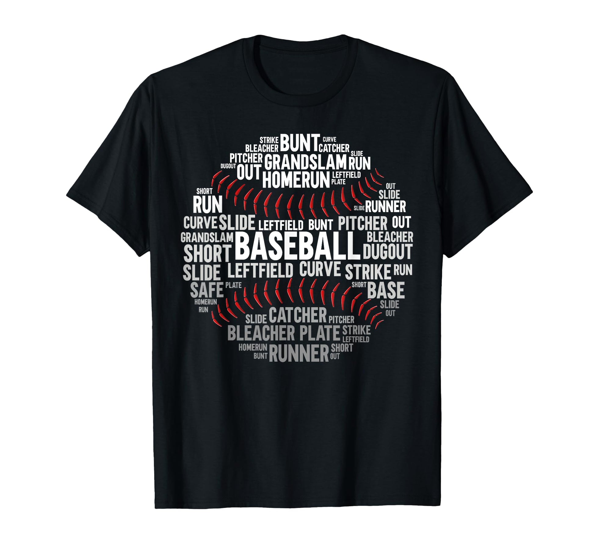 Baseball Fan Word Cloud Baseball T-Shirt - Unique Graphic Men Women - T-Shirt, Sweatshirt, Hoodie