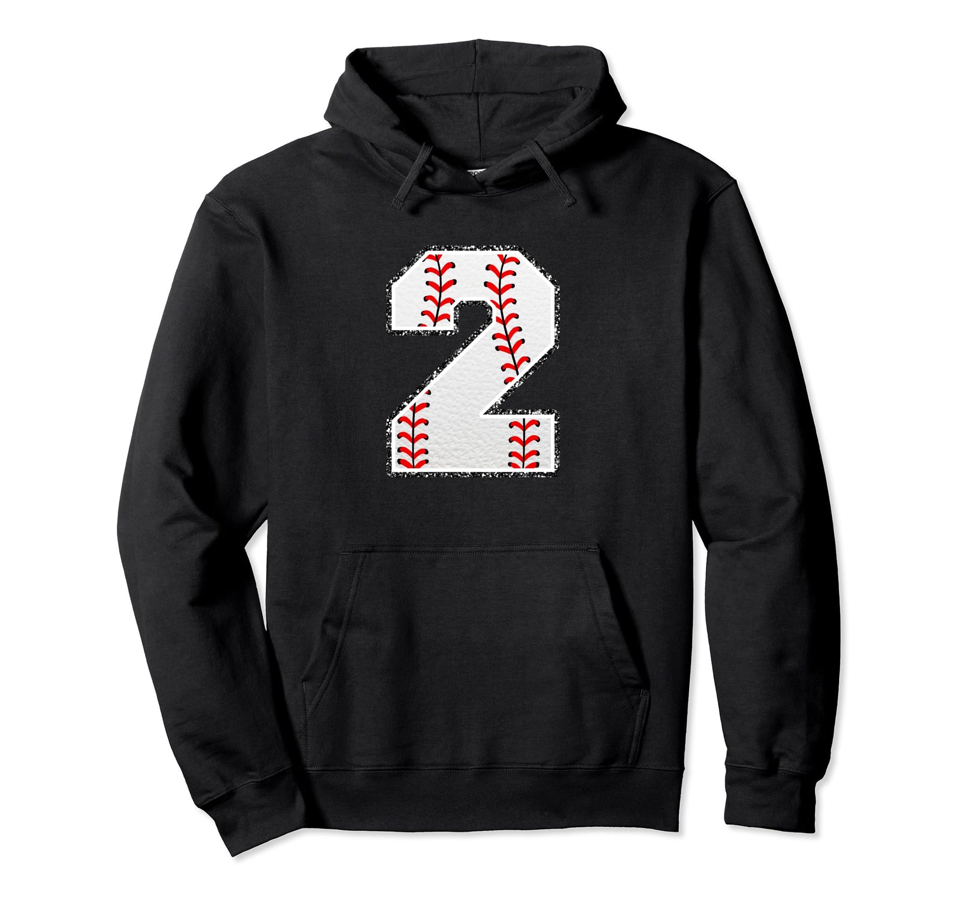 2 Baseball Distressed Number Hoodie - Graphic Print for Adults - T-Shirt, Sweatshirt, Hoodie