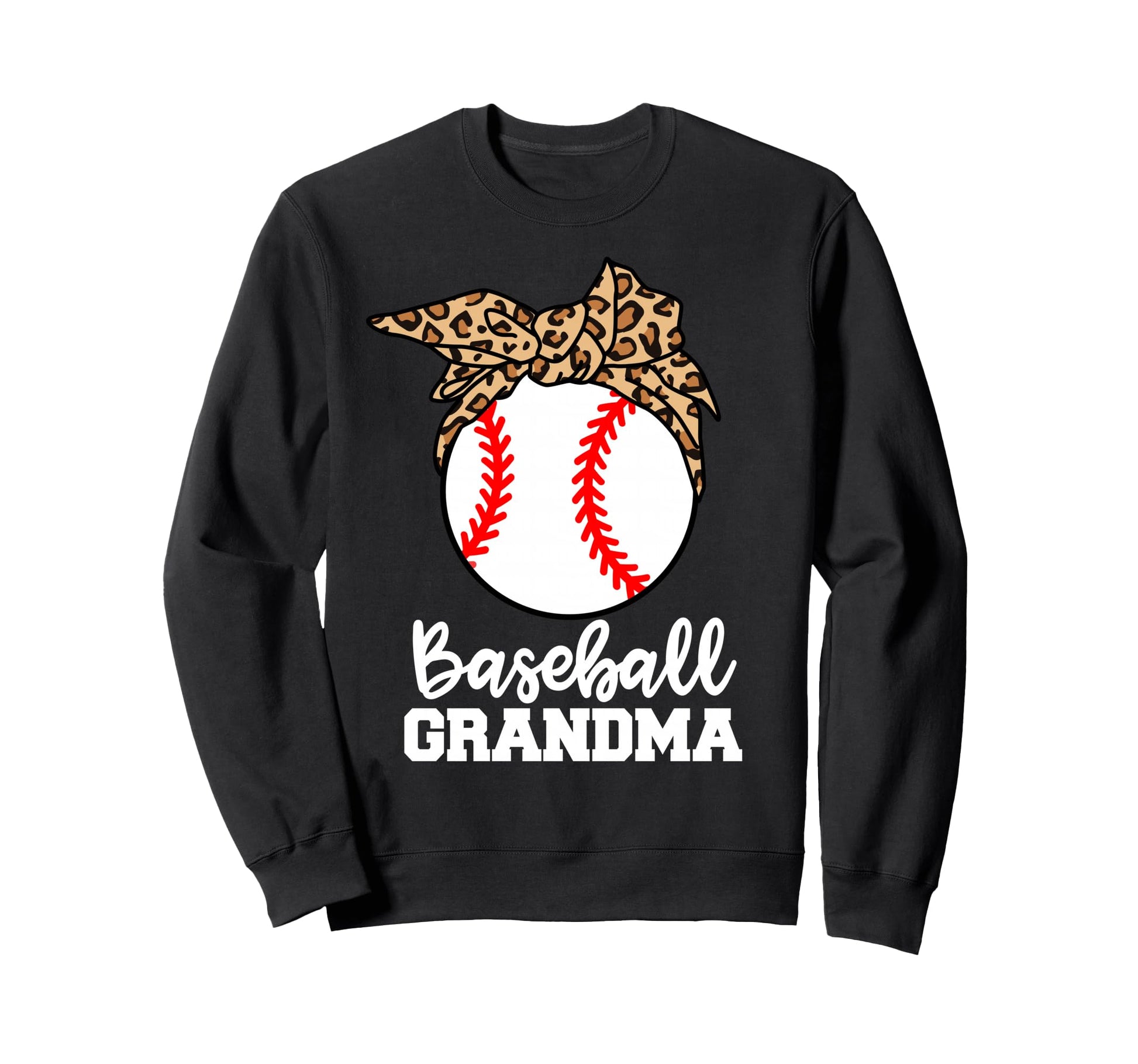 Baseball Grandma Funny Leopard Sweatshirt - Trendy Graphic for Adults - T-Shirt, Sweatshirt, Hoodie