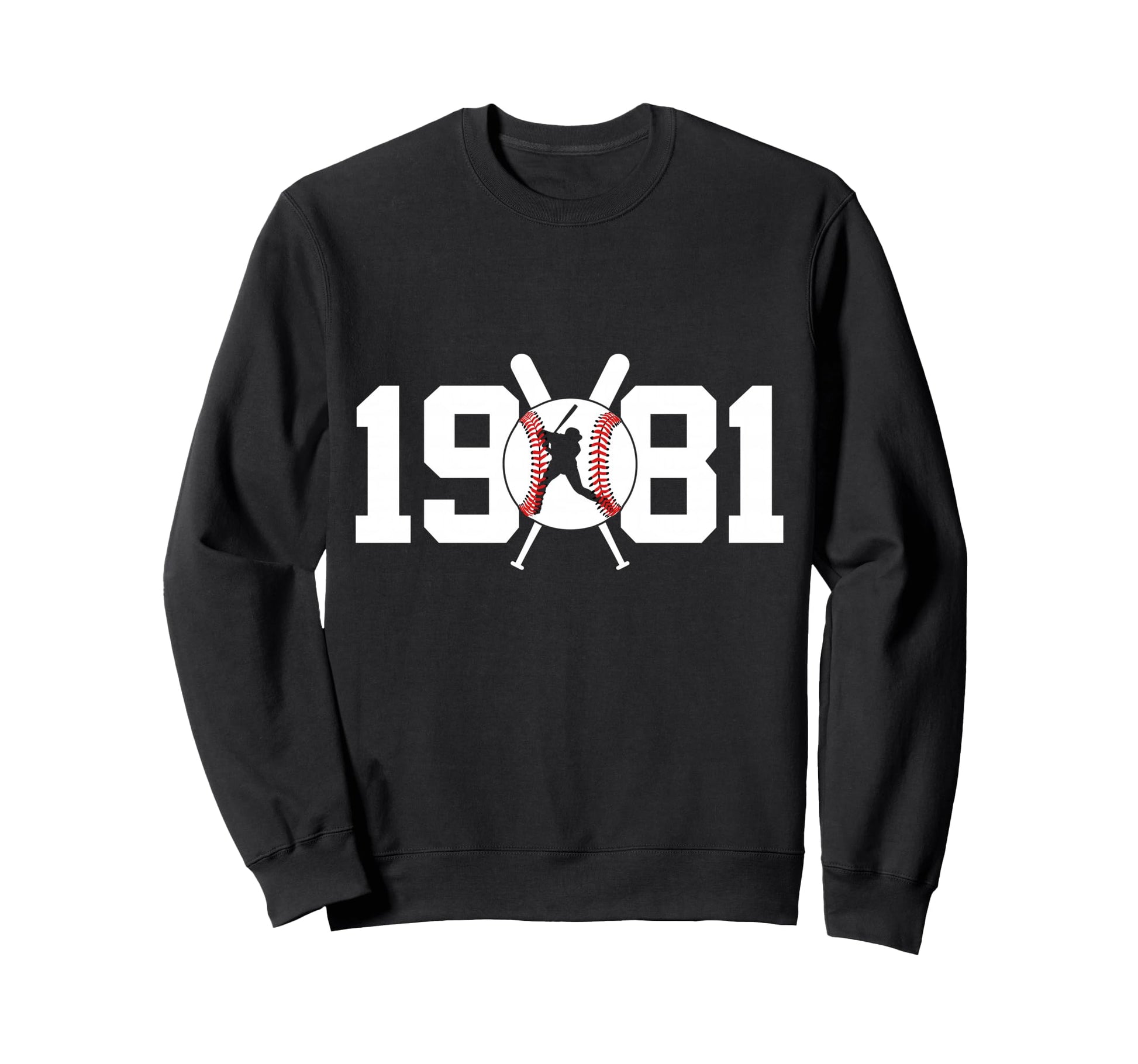1981 Baseball 45Th Birthday Sweatshirt - Minimalist Print Unisex - T-Shirt, Sweatshirt, Hoodie