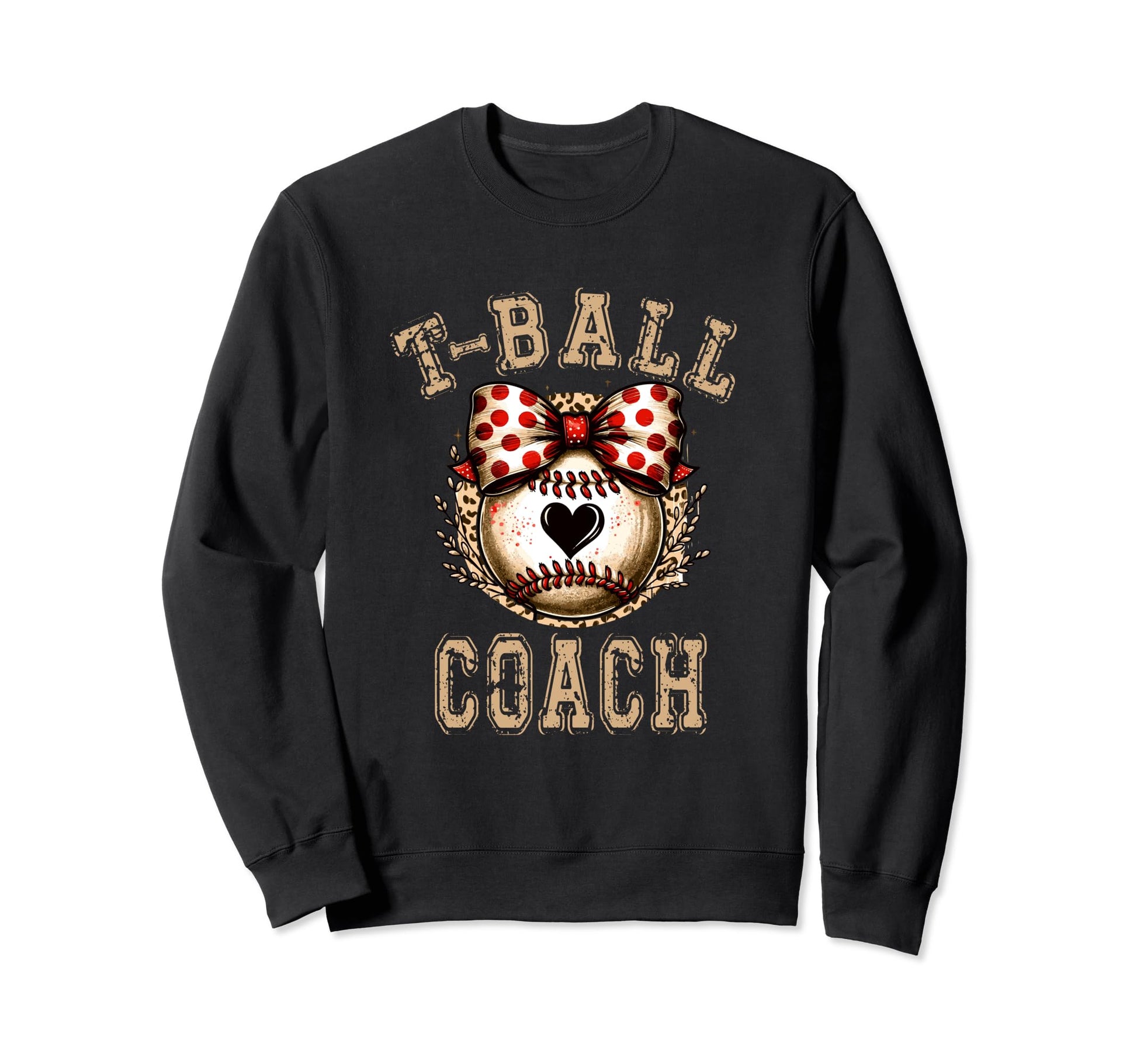 T Ball Coach Ball Bow Baseball Teen Sweatshirt - Unique Graphic for Adults - T-Shirt, Sweatshirt, Hoodie