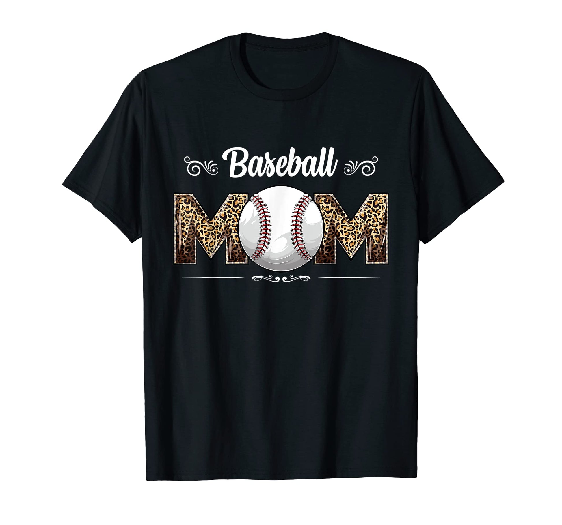 Baseball Mom Leopard Funny Ball Mom T-Shirt - Trendy Graphic Unisex - T-Shirt, Sweatshirt, Hoodie