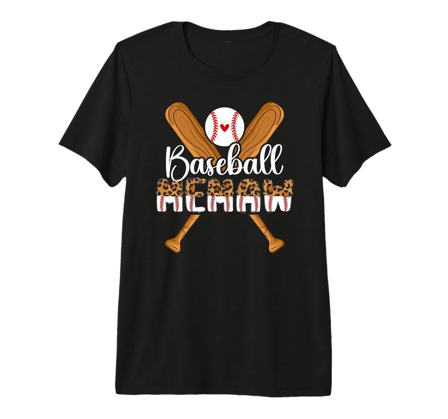 Baseball Memaw Leopard Memaw T-Shirt - Aesthetic Graphic Men Women - T-Shirt, Sweatshirt, Hoodie