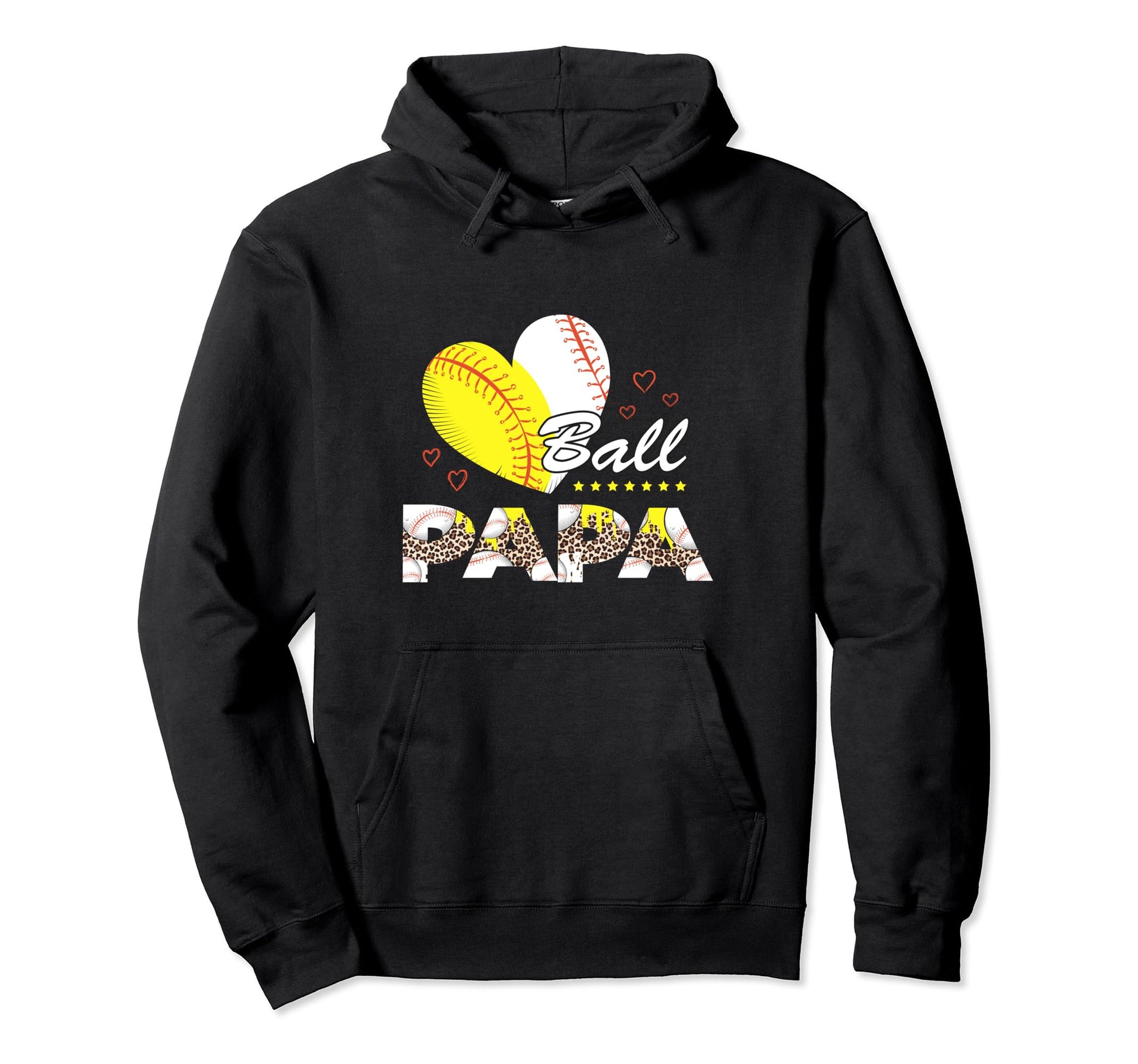 Papa Both Baseball Softball Hoodie - Casual Everyday Wear for Adults - T-Shirt, Sweatshirt, Hoodie