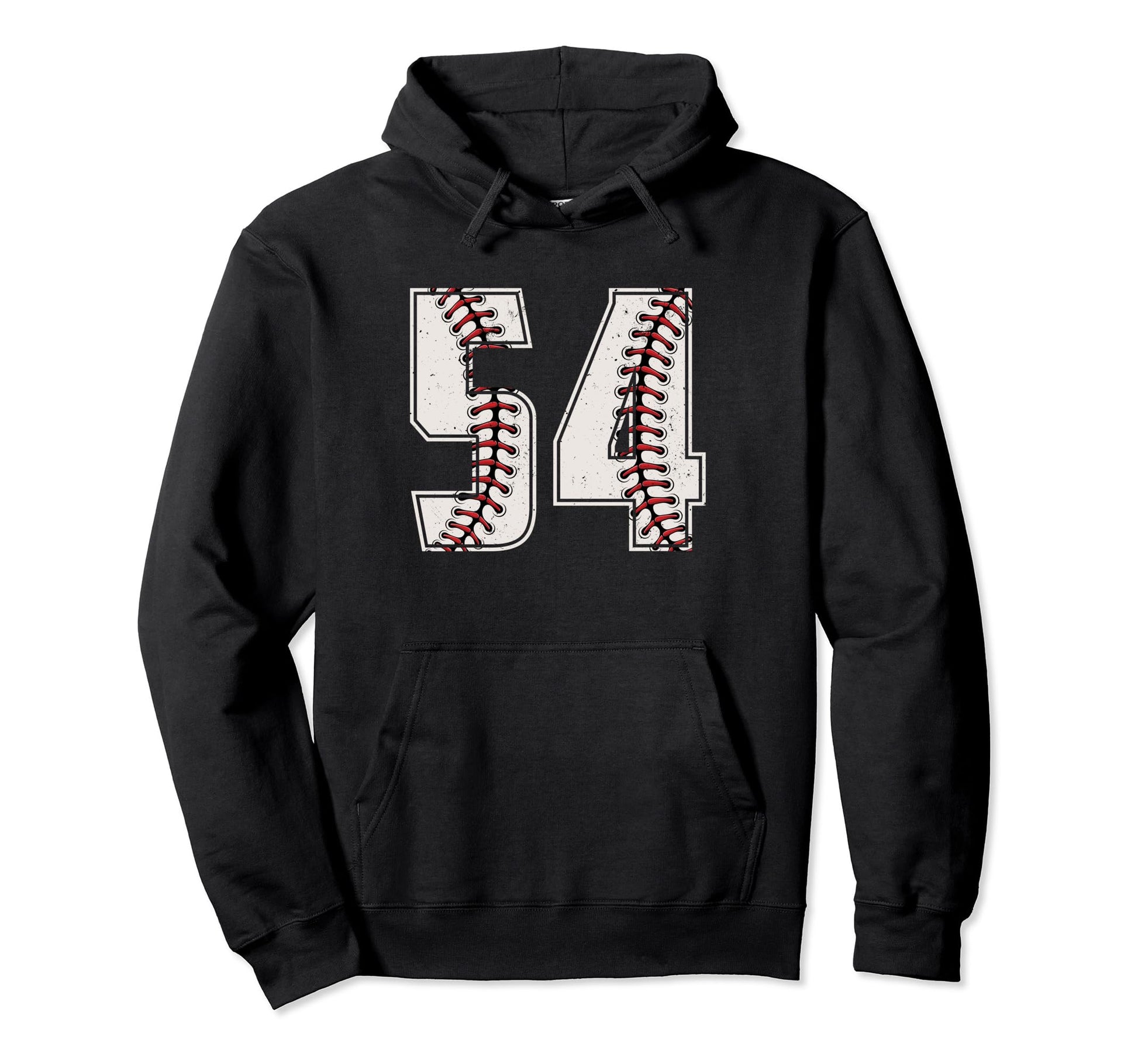 Baseball Player Number 54 Fifty Four Hoodie - Minimalist Print for Adults - T-Shirt, Sweatshirt, Hoodie