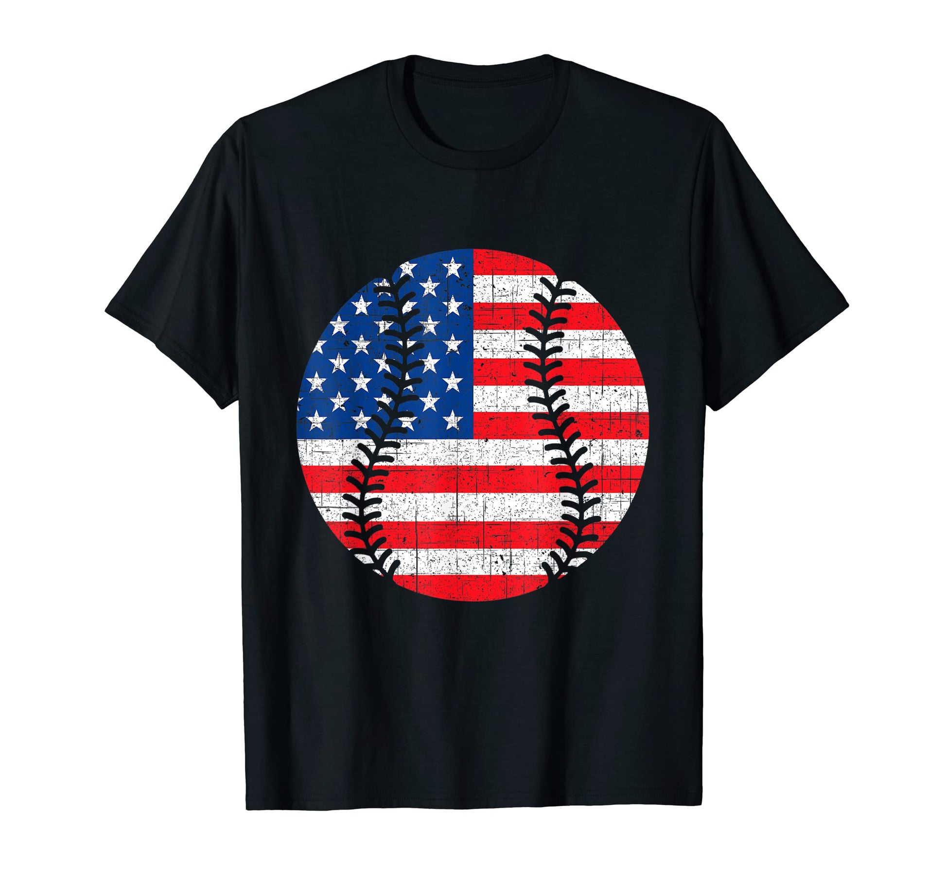 Distressed American Flag Baseball T-Shirt - Unique Graphic Unisex - T-Shirt, Sweatshirt, Hoodie