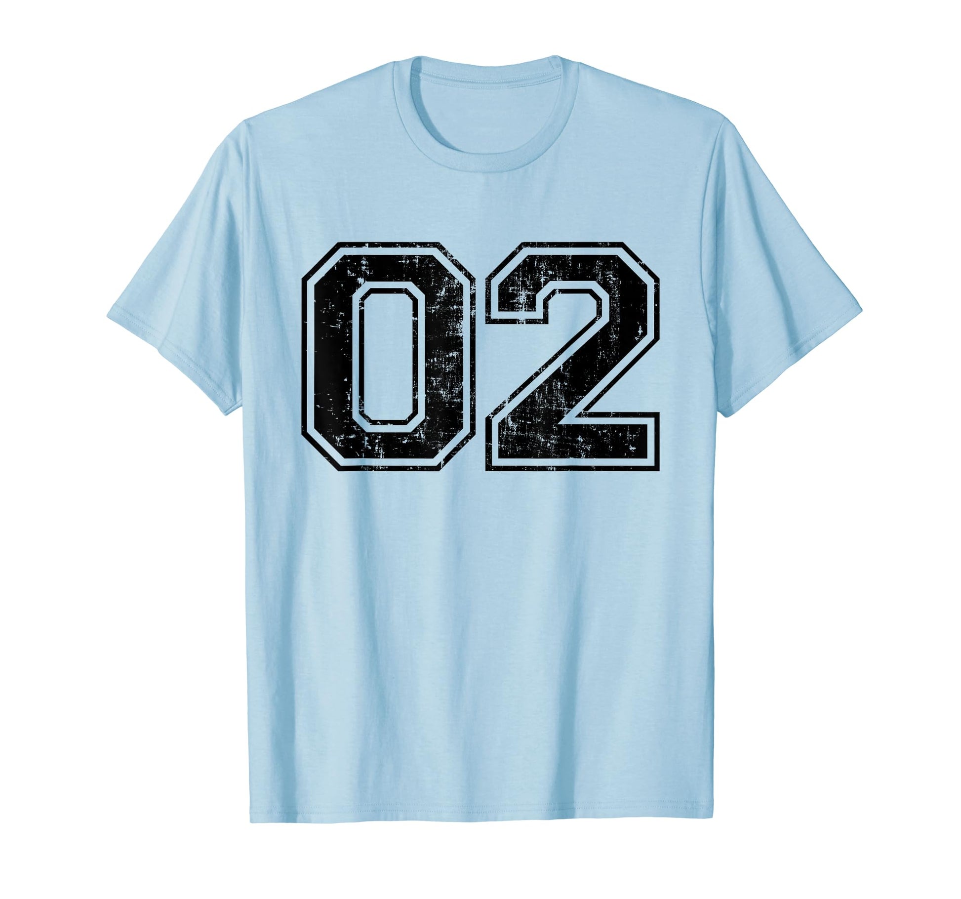 Number 02 Two Varsity Distressed T-Shirt - Fun Novelty Design for Adults - T-Shirt, Sweatshirt, Hoodie