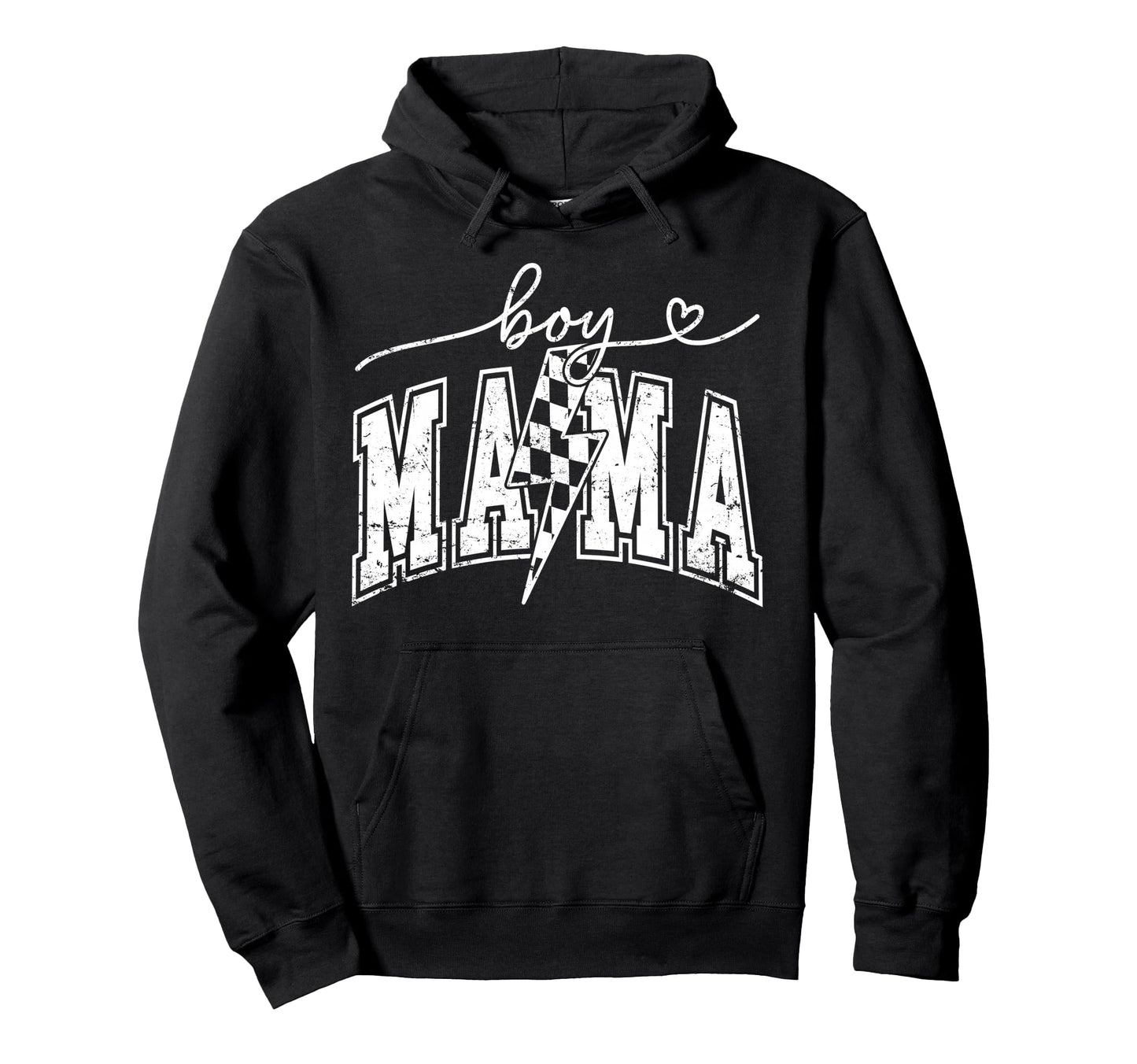 Mama Lightning Bolt Checkered Mothers Day Hoodie - Minimalist Print Unisex - T-Shirt, Sweatshirt, Hoodie