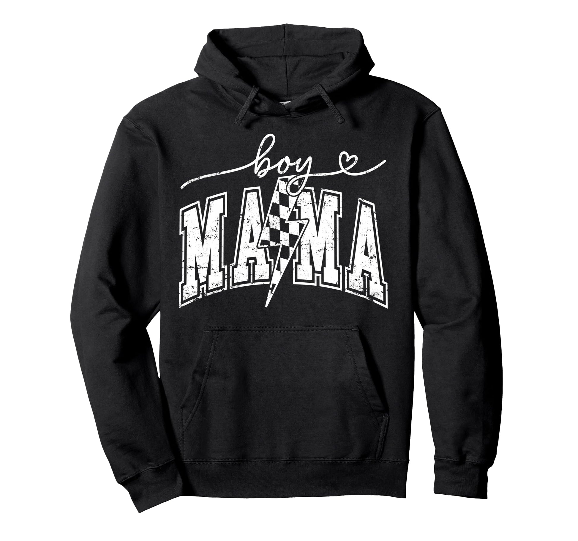 Mama Lightning Bolt Checkered Mothers Day Hoodie - Minimalist Print Unisex - T-Shirt, Sweatshirt, Hoodie