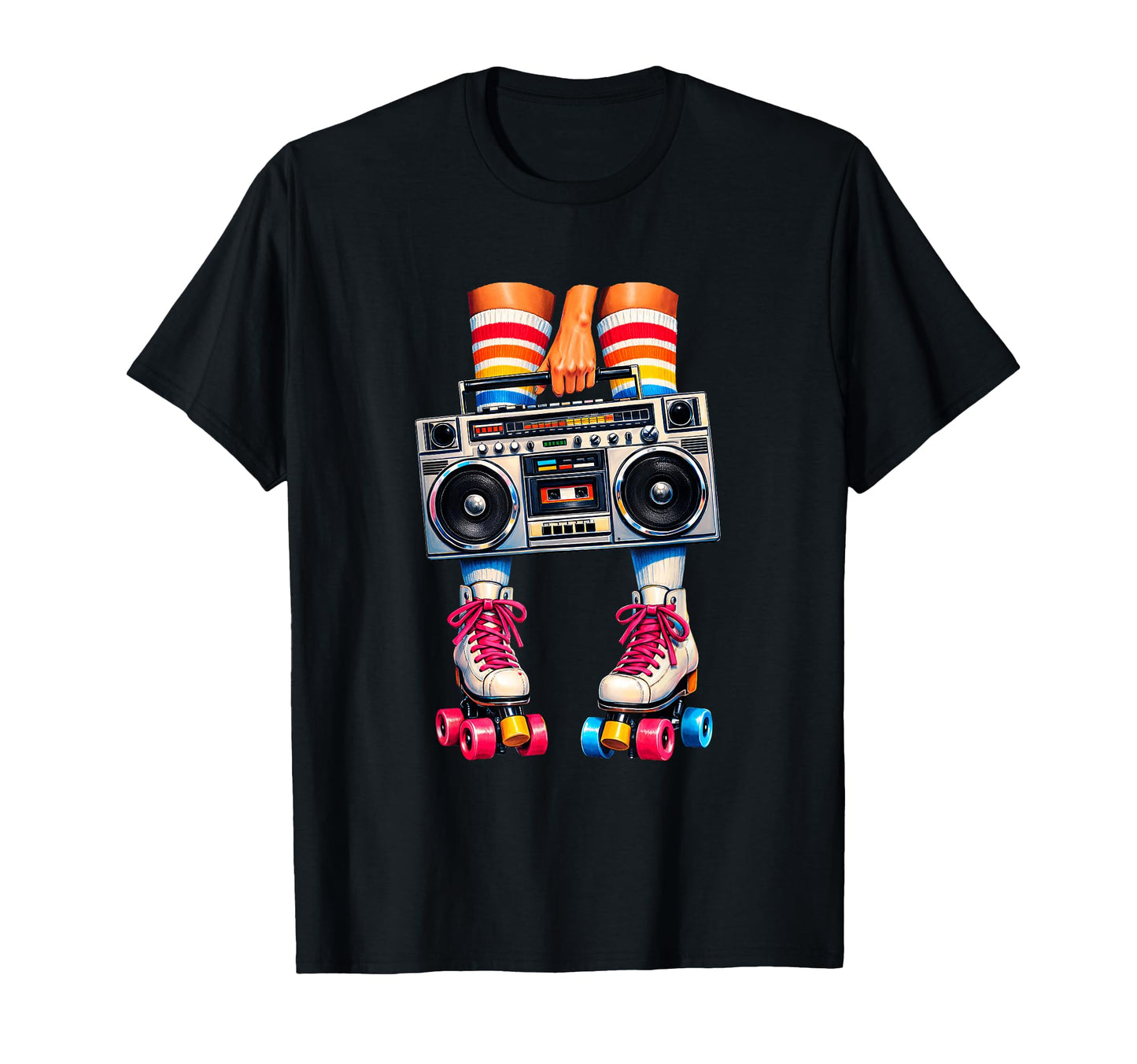 Rollerskates Boombox 80S Great Music Party T-Shirt - Graphic Print Unisex - T-Shirt, Sweatshirt, Hoodie