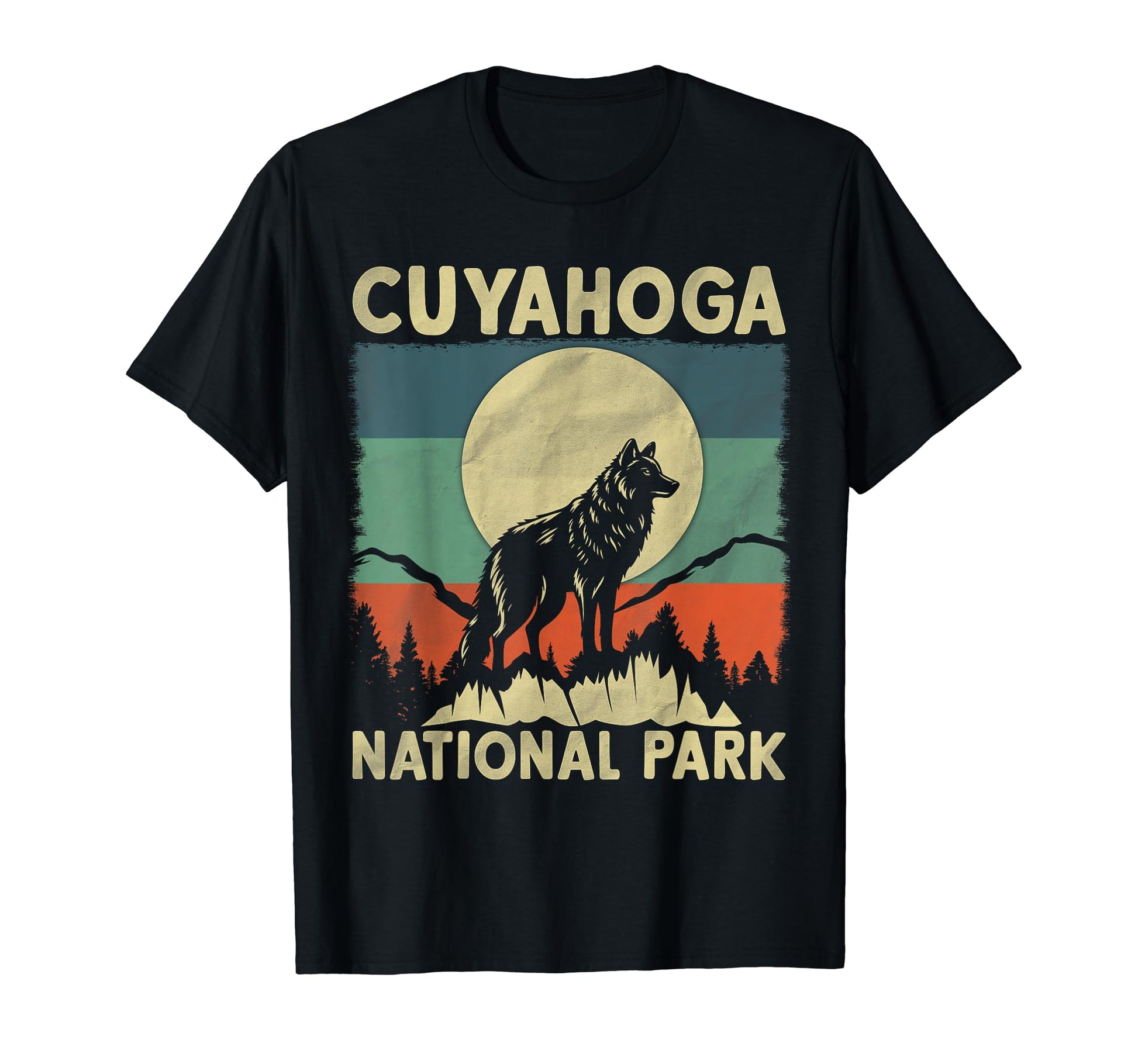 Wolf Cuyahoga National Park T-Shirt - Fun Novelty Design for Adults - T-Shirt, Sweatshirt, Hoodie