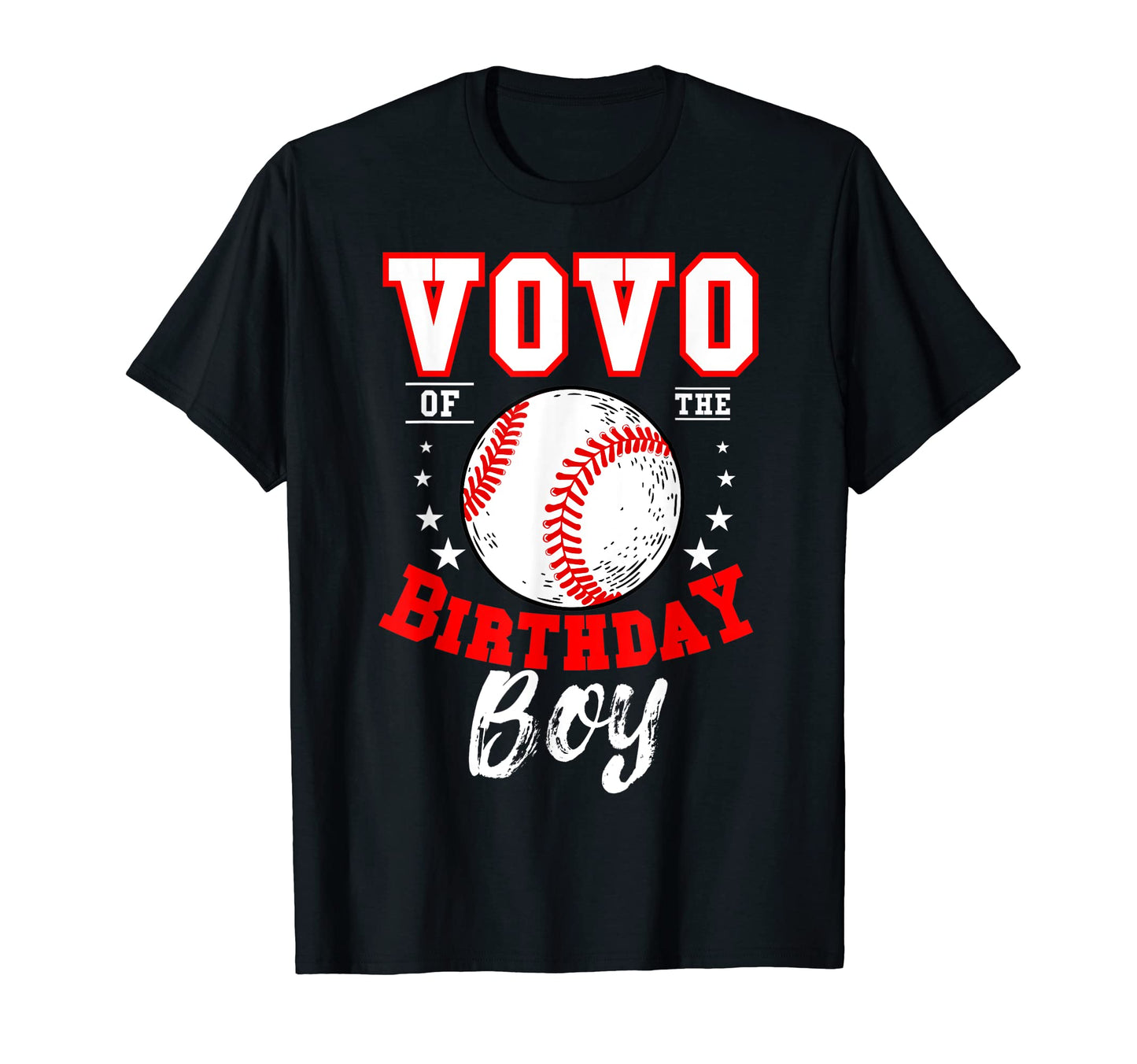 Vovo Birthday Baseball Theme Bday T-Shirt - Graphic Print for Adults - T-Shirt, Sweatshirt, Hoodie