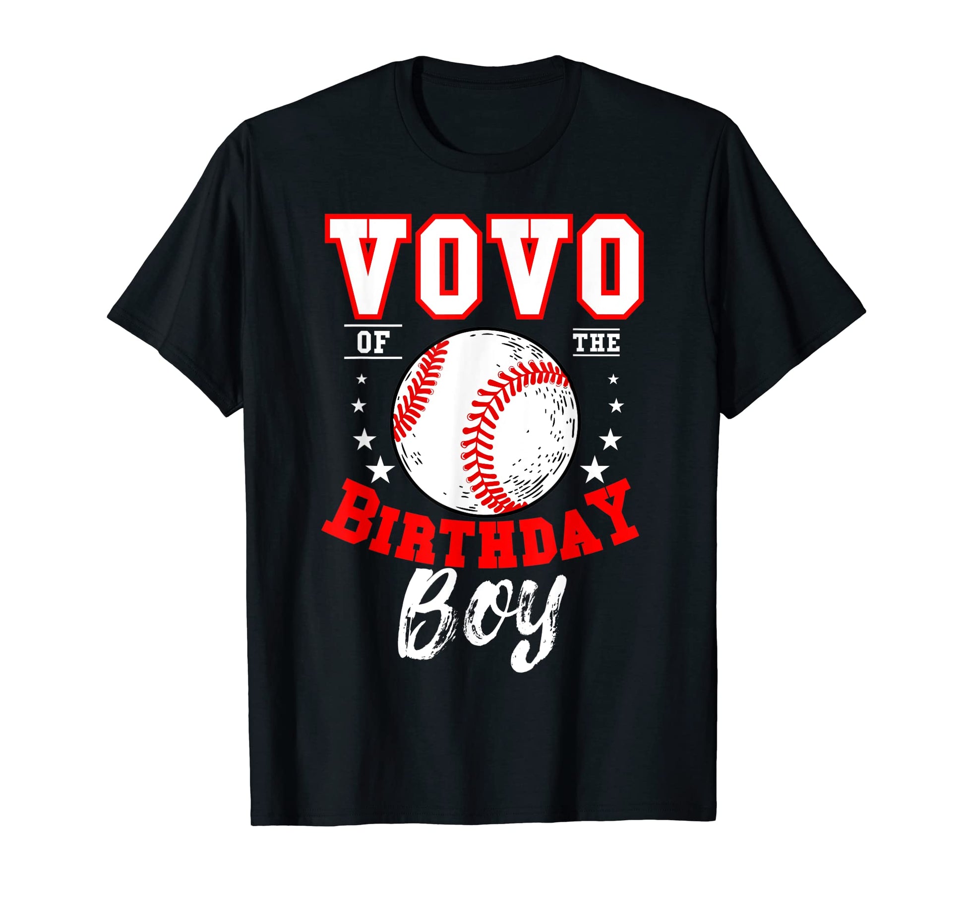 Vovo Birthday Baseball Theme Bday T-Shirt - Graphic Print for Adults - T-Shirt, Sweatshirt, Hoodie