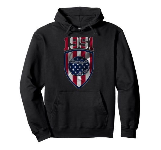 1951 Baseball 74Th Birthday Hoodie - Custom Art Print Men Women - T-Shirt, Sweatshirt, Hoodie