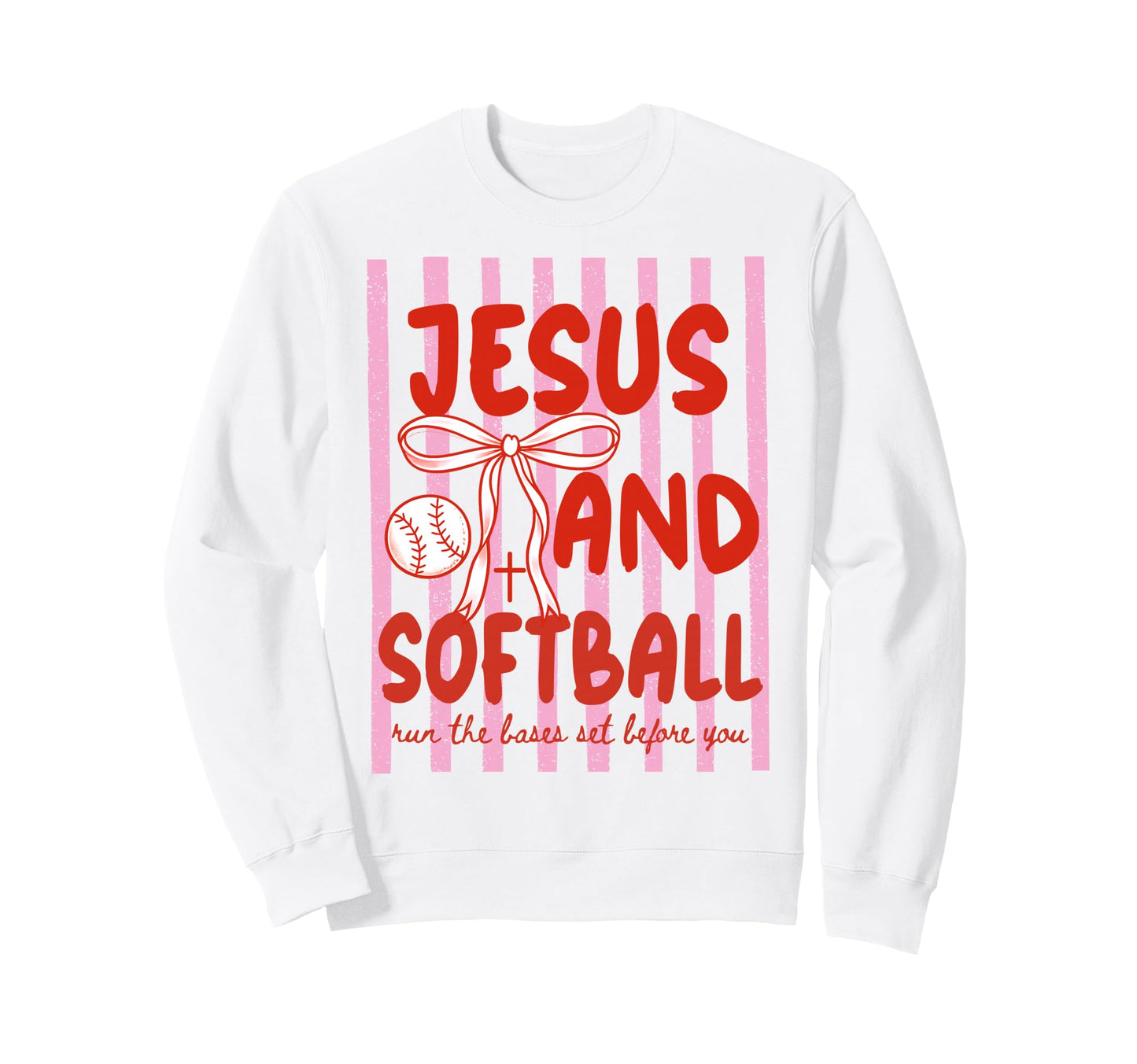 Jesus And Softball Coquette Game Day Sweatshirt - Trendy Graphic Unisex - T-Shirt, Sweatshirt, Hoodie