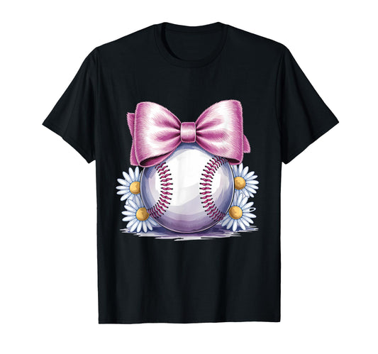 Baseball Coquette Bow Baseball Player T-Shirt - Trendy Graphic Unisex - T-Shirt, Sweatshirt, Hoodie