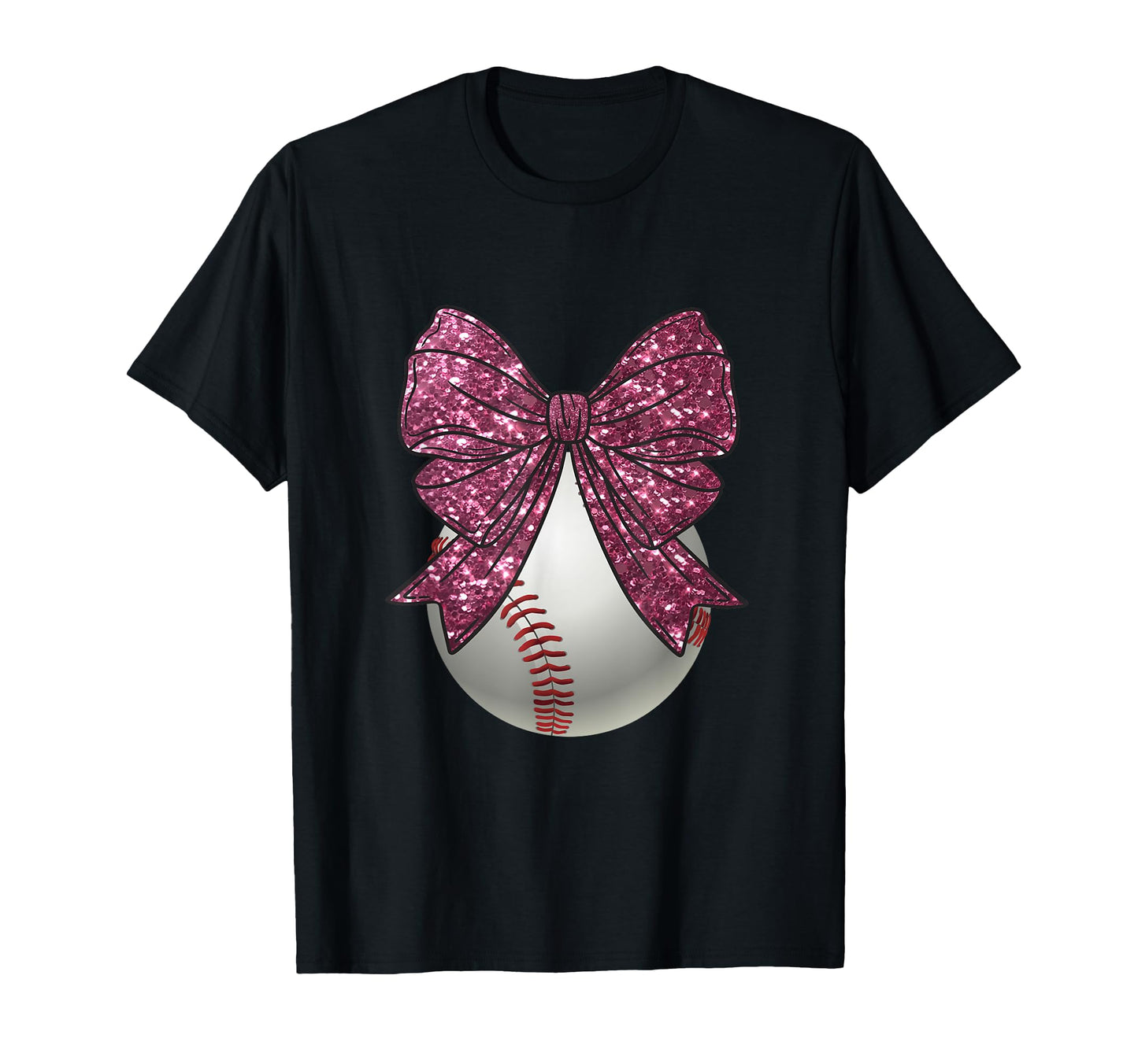 Baseball Coquette Bow T-Shirt - Minimalist Print for Adults - T-Shirt, Sweatshirt, Hoodie