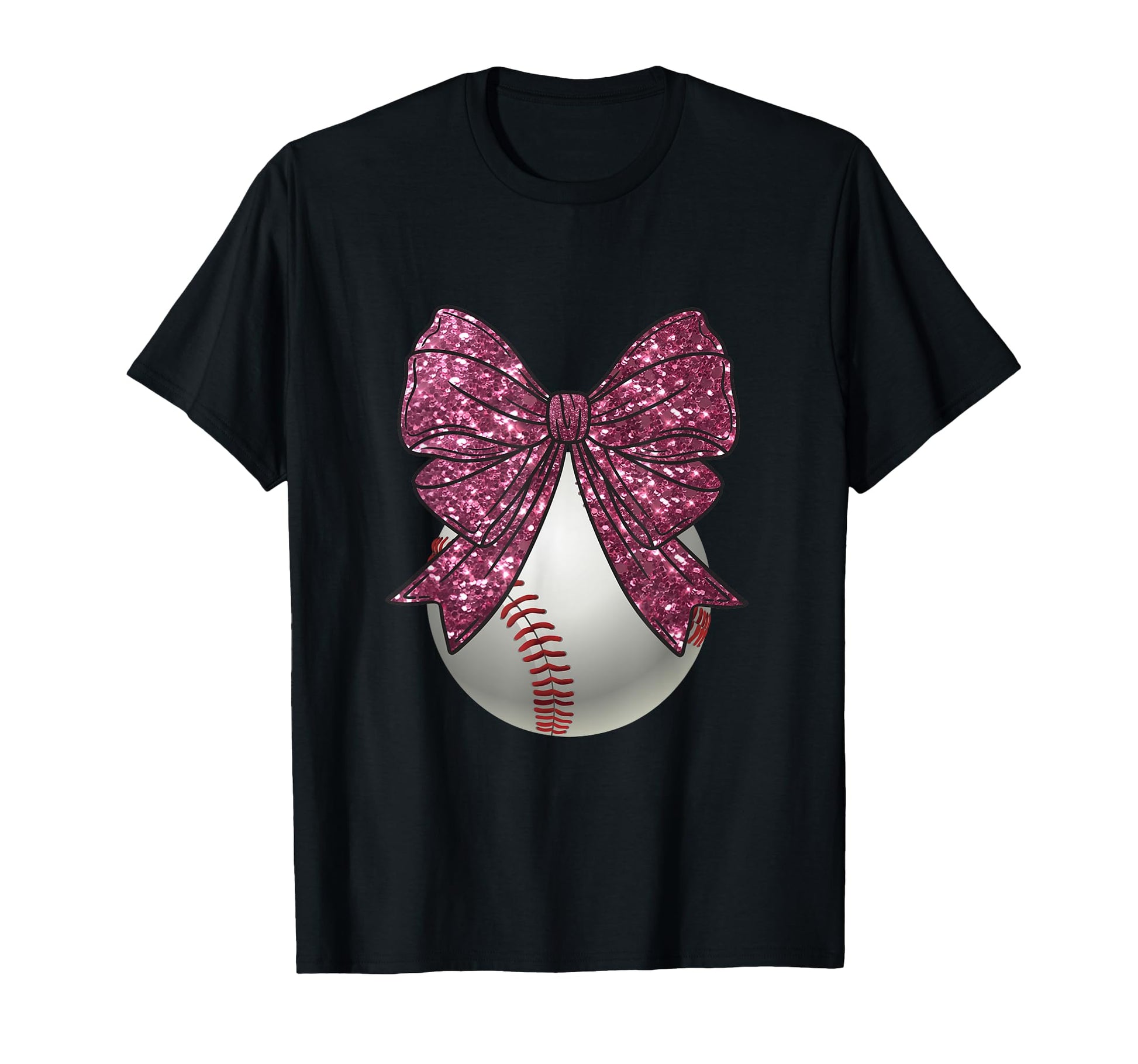 Baseball Coquette Bow T-Shirt - Minimalist Print for Adults - T-Shirt, Sweatshirt, Hoodie
