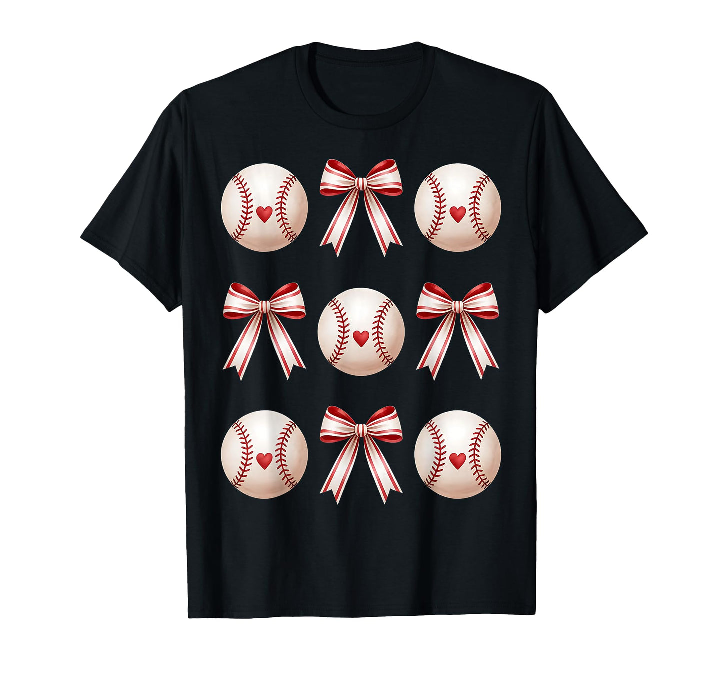 Baseball Bows Coquette Sports Baseball T-Shirt - Trendy Graphic Unisex - T-Shirt, Sweatshirt, Hoodie