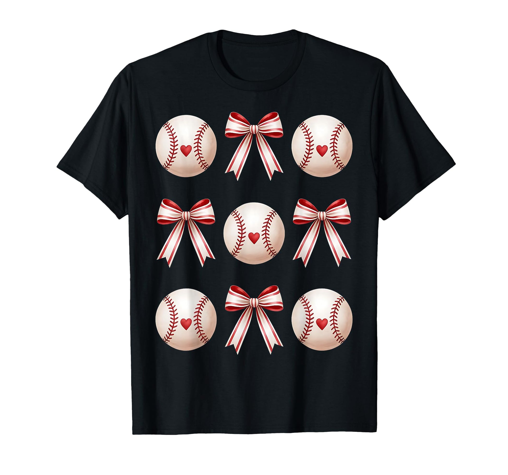 Baseball Bows Coquette Sports Baseball T-Shirt - Trendy Graphic Unisex - T-Shirt, Sweatshirt, Hoodie