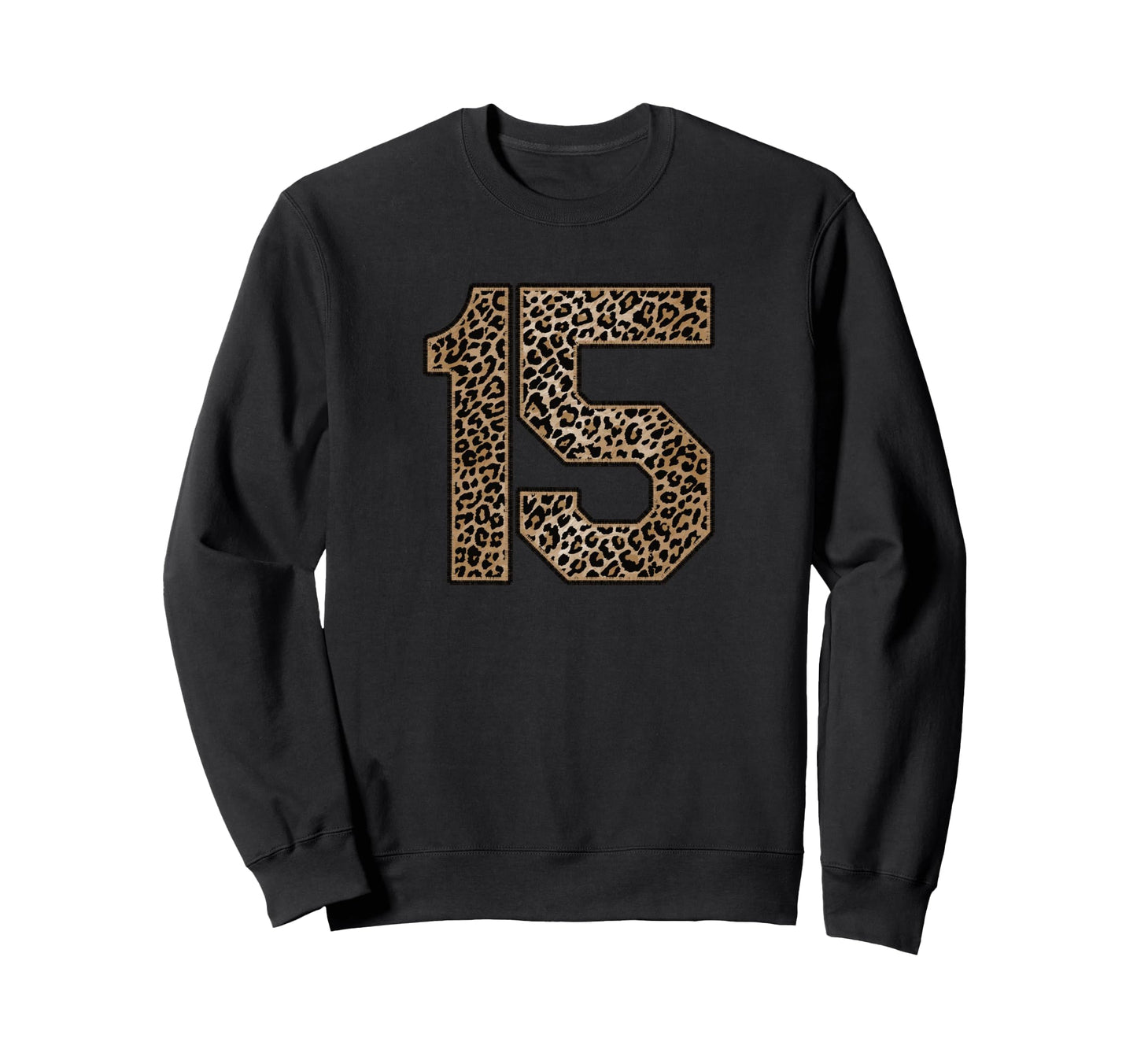 Leopard Number 15 Athlete Sports Sweatshirt - Streetwear Style for Adults - T-Shirt, Sweatshirt, Hoodie