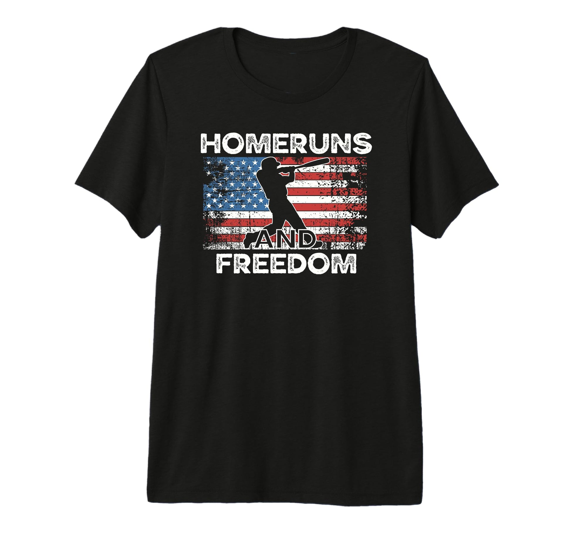 Home Runs And Freedom 4Th July Usa T-Shirt - Custom Art Print Men Women - T-Shirt, Sweatshirt, Hoodie