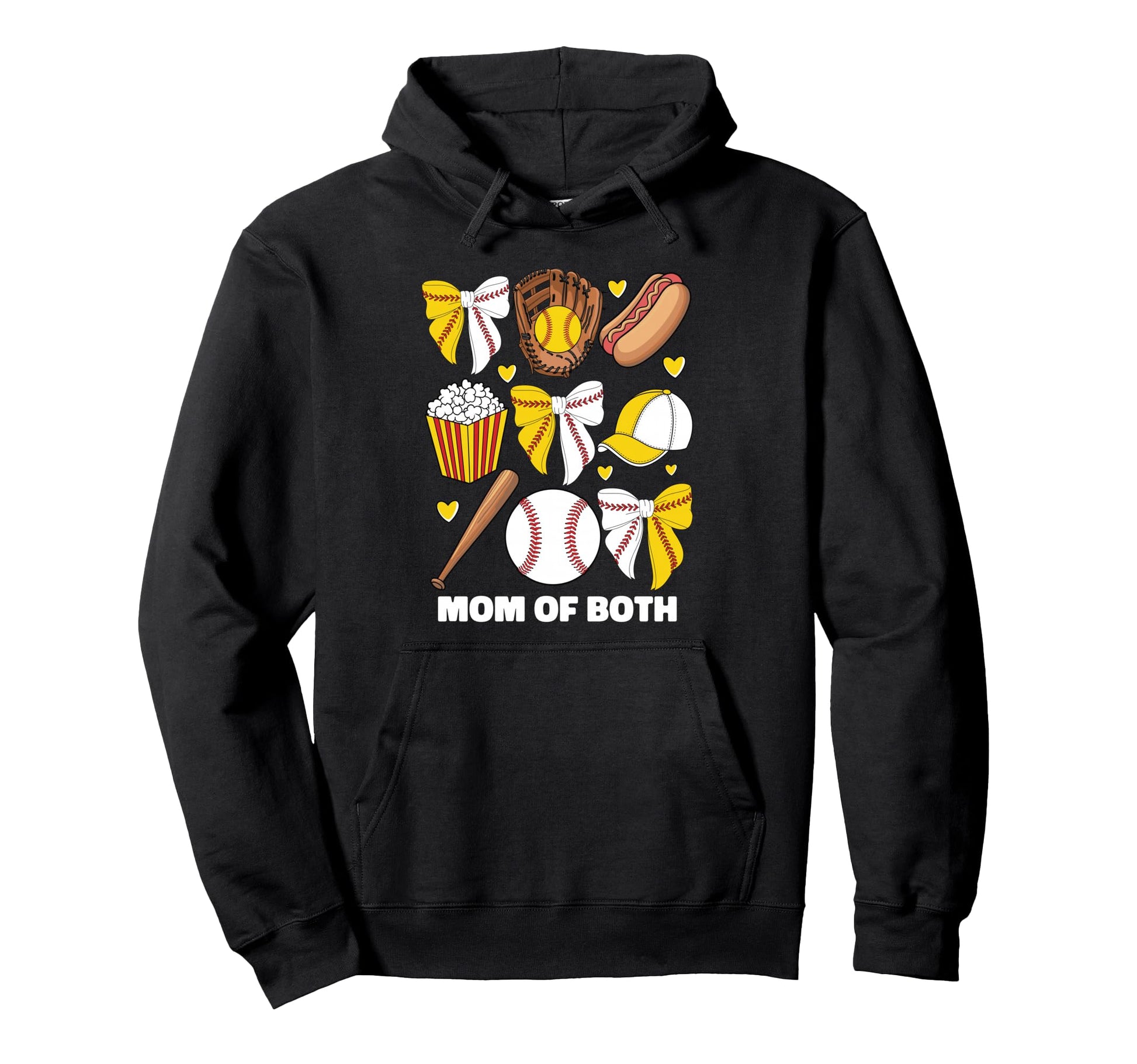 Mom Both Baseball And Softball Mom Hoodie - Minimalist Print for Adults - T-Shirt, Sweatshirt, Hoodie