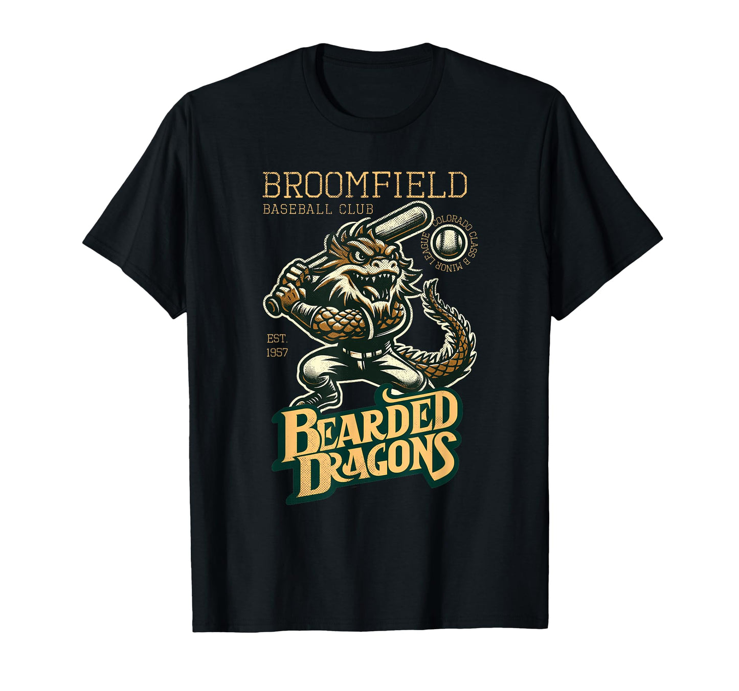 Broomfield Bearded Dragons Minor League T-Shirt - Custom Art Print Unisex - T-Shirt, Sweatshirt, Hoodie